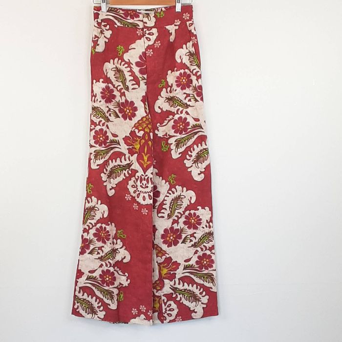 Zara LINEN BLEND PRINTED PANTS