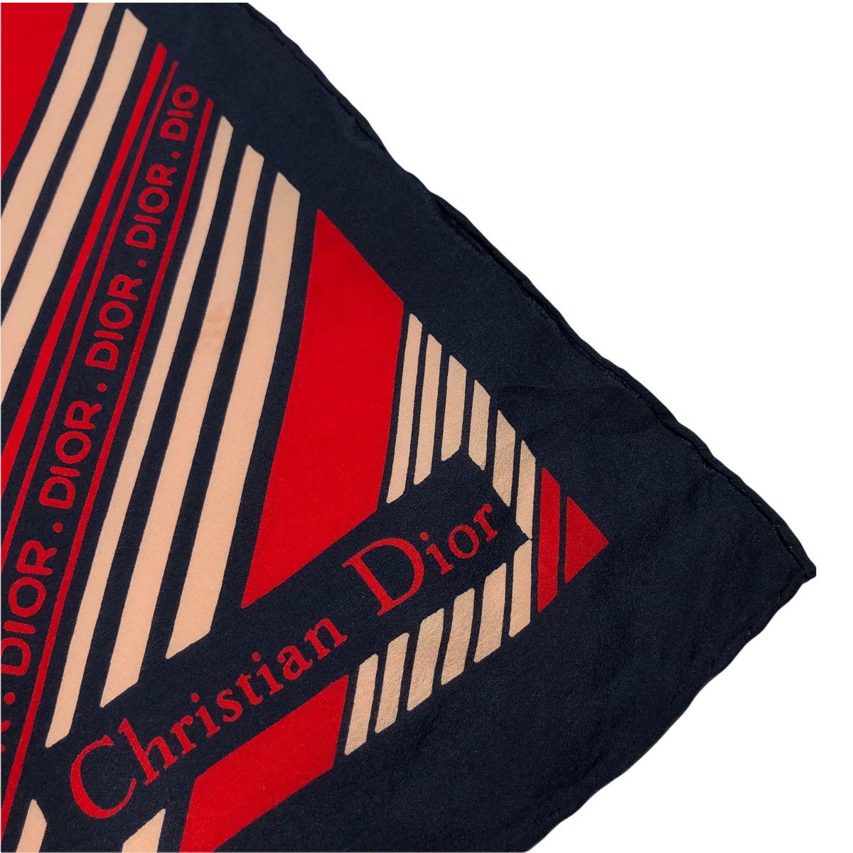 Christian Dior Monsieur Christian Dior Striped Monogram Silk Scarf Size ONE SIZE - 3 Thumbnail