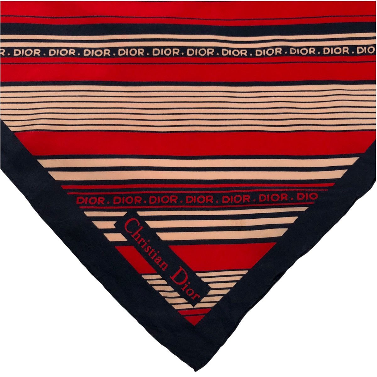 Christian Dior Monsieur Christian Dior Striped Monogram Silk Scarf Size ONE SIZE - 2 Thumbnail