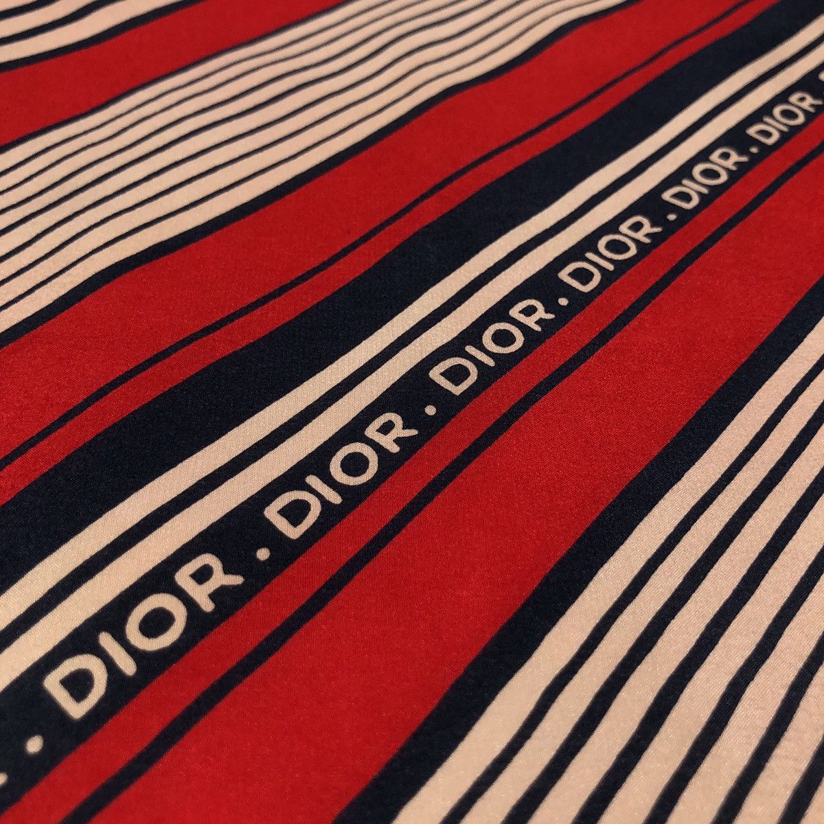 Christian Dior Monsieur Christian Dior Striped Monogram Silk Scarf Size ONE SIZE - 4 Thumbnail