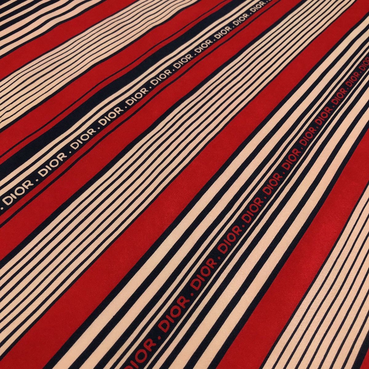 Christian Dior Monsieur Christian Dior Striped Monogram Silk Scarf Size ONE SIZE - 5 Thumbnail