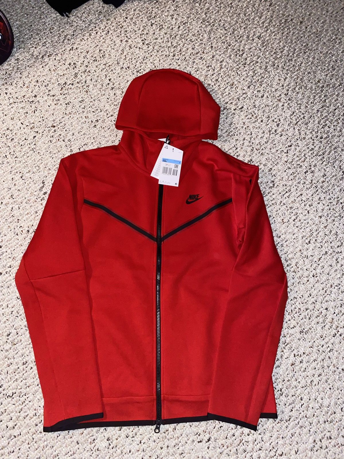 Nike Nike Tech Fleece Red Hoodie | Grailed