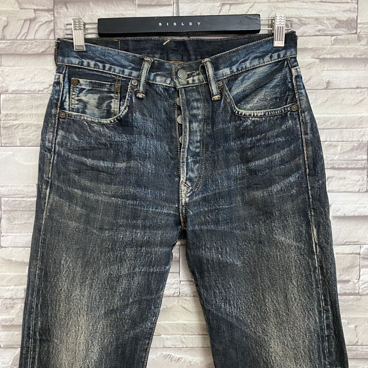45rpm Vintage 45rpm Denim Selvedge Jeans Distressed Size US 29 - 4 Thumbnail