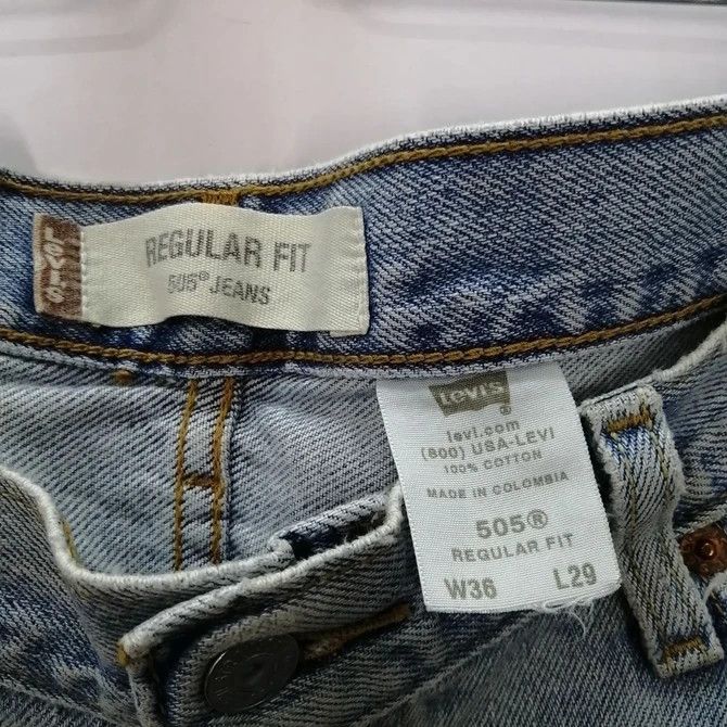 Levi's × Levi's Vintage Clothing 💣 OFFER Vtg LEVI'S 505 Custom Fire Art Design Denim Jeans Size US 38 / EU 54 - 7 Thumbnail