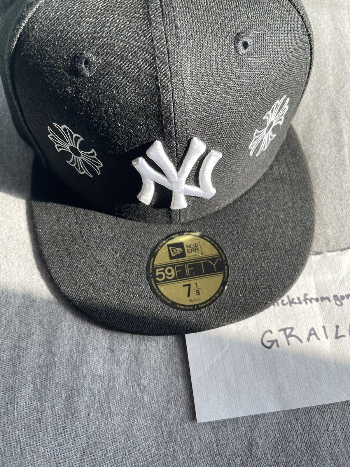 Hats × MLB × New Era hats.la ny yankees chrome hearts inspired fitted size  7 1/8 | Grailed