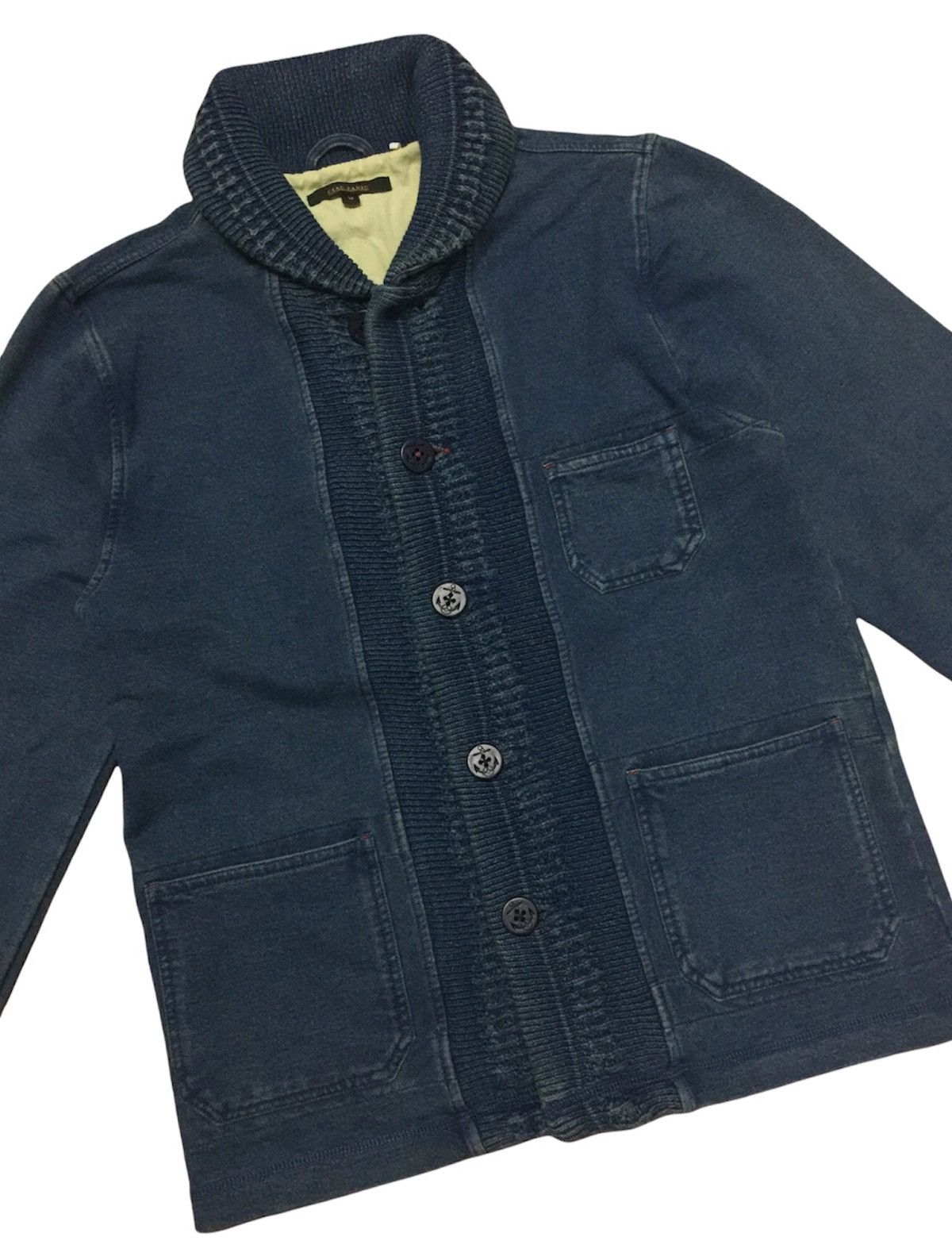 Ciaopanic Shawl Collar Deck Jacket in Indigo Colour Size US M / EU 48-50 / 2 - 1 Thumbnail