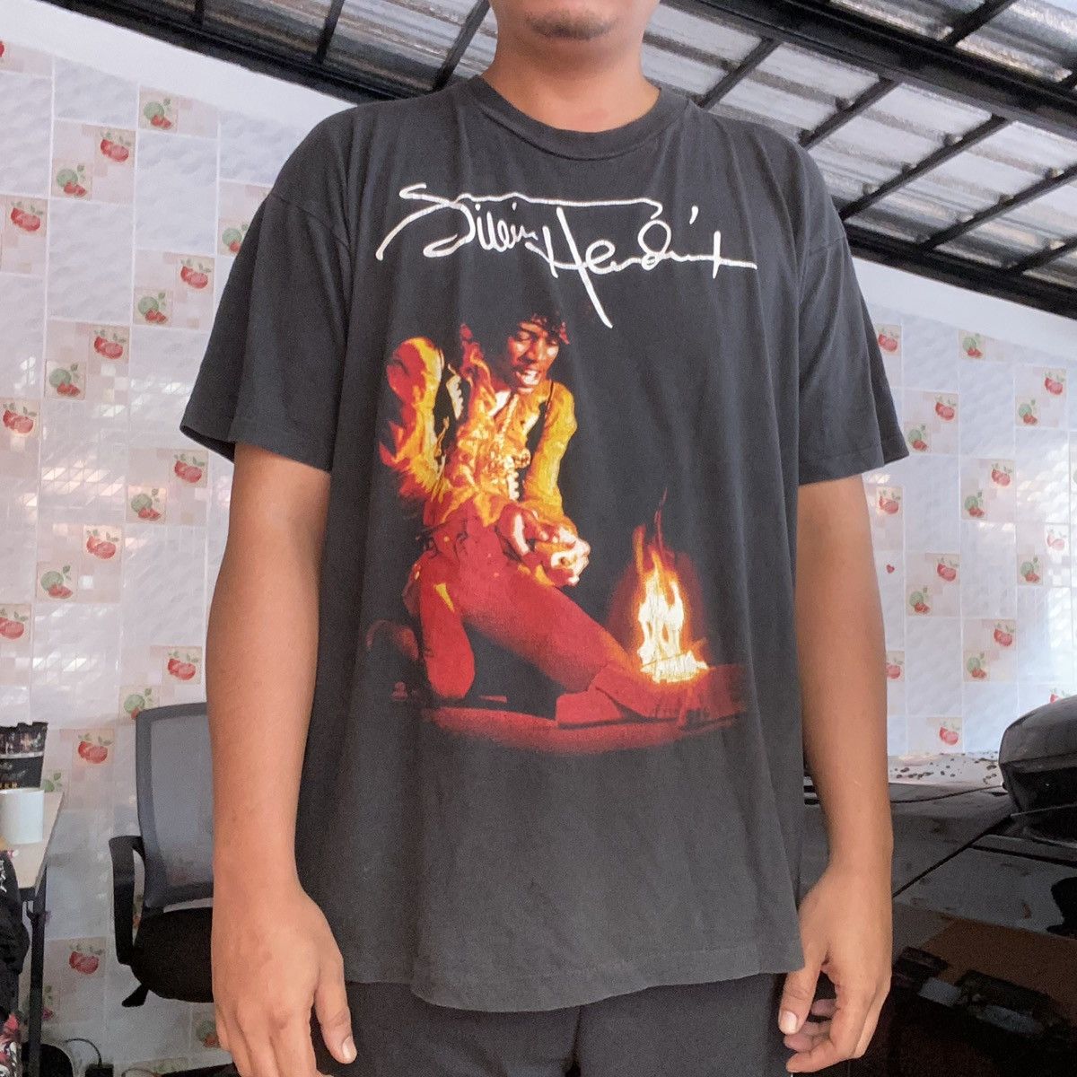 Band Tees × Vintage Vintage 90s Jimi Hendrix Size US XL / EU 56 / 4 - 1 Thumbnail