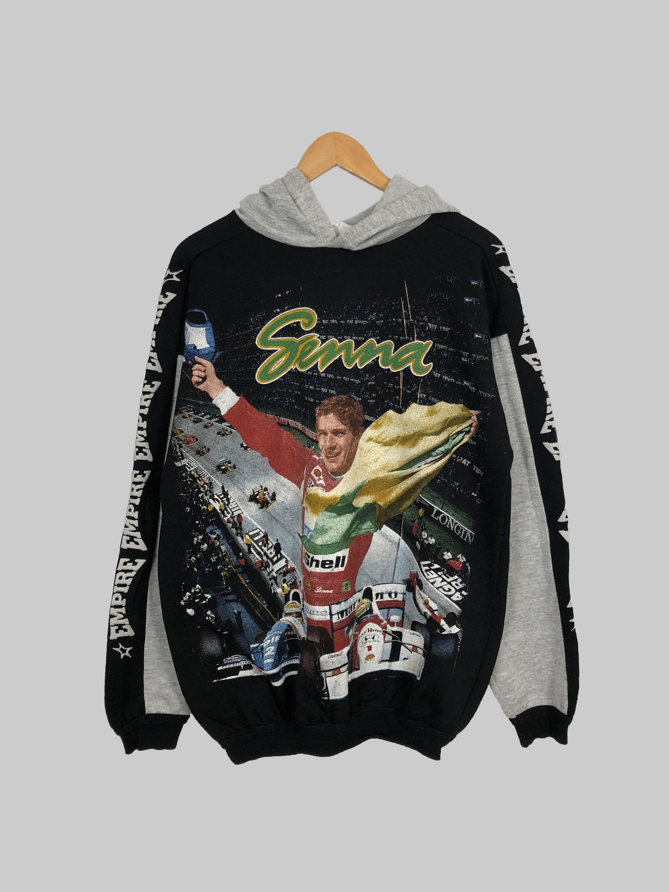 Formula 1 Vintage 90s Ayrton Senna Formula 1 F1 Empire hoodie Size US L / EU 52-54 / 3 - 1 Thumbnail