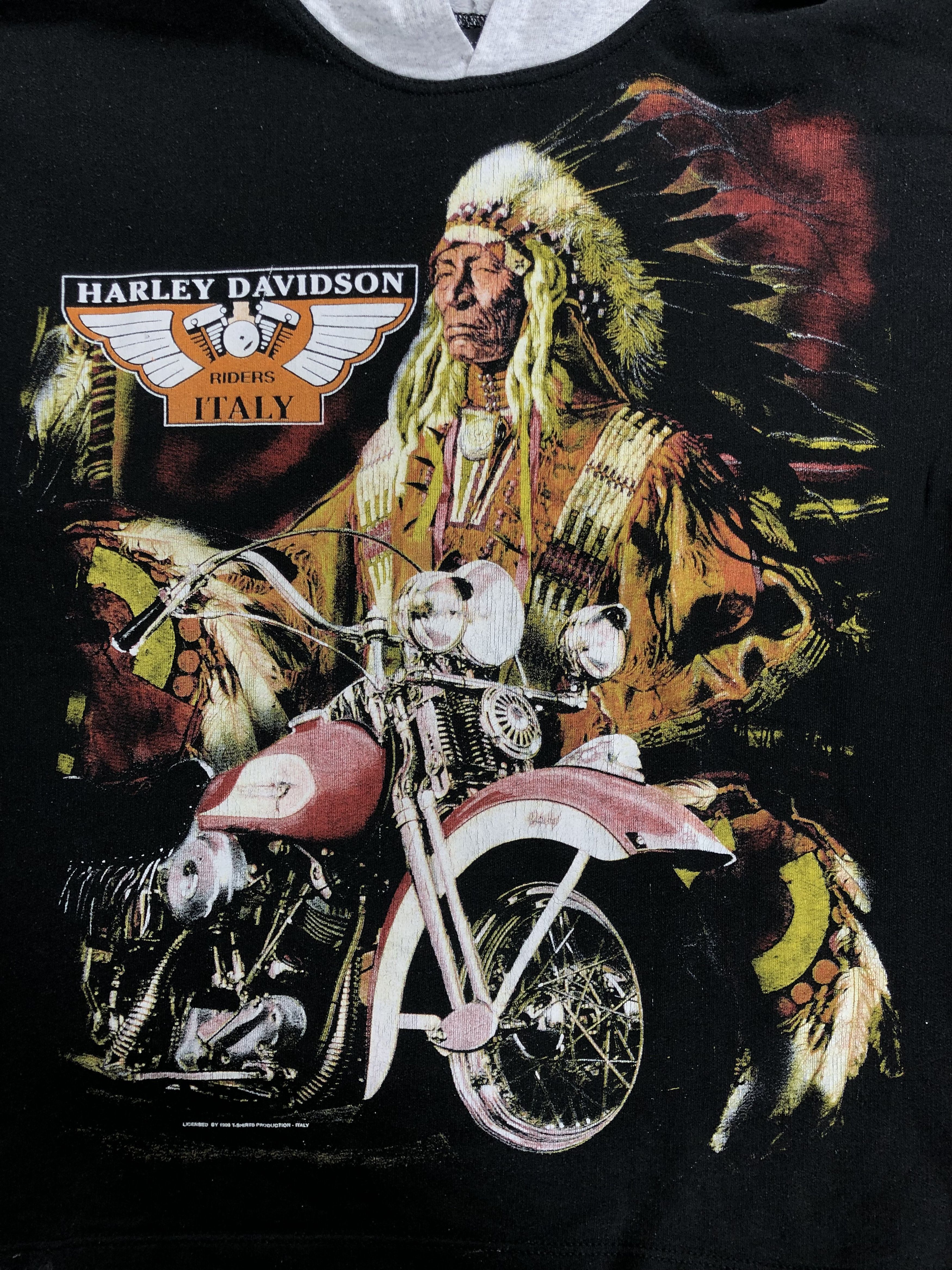 Harley Davidson Vintage 1999 Harley Davidson Italy Indian hoodie Size US L / EU 52-54 / 3 - 4 Thumbnail