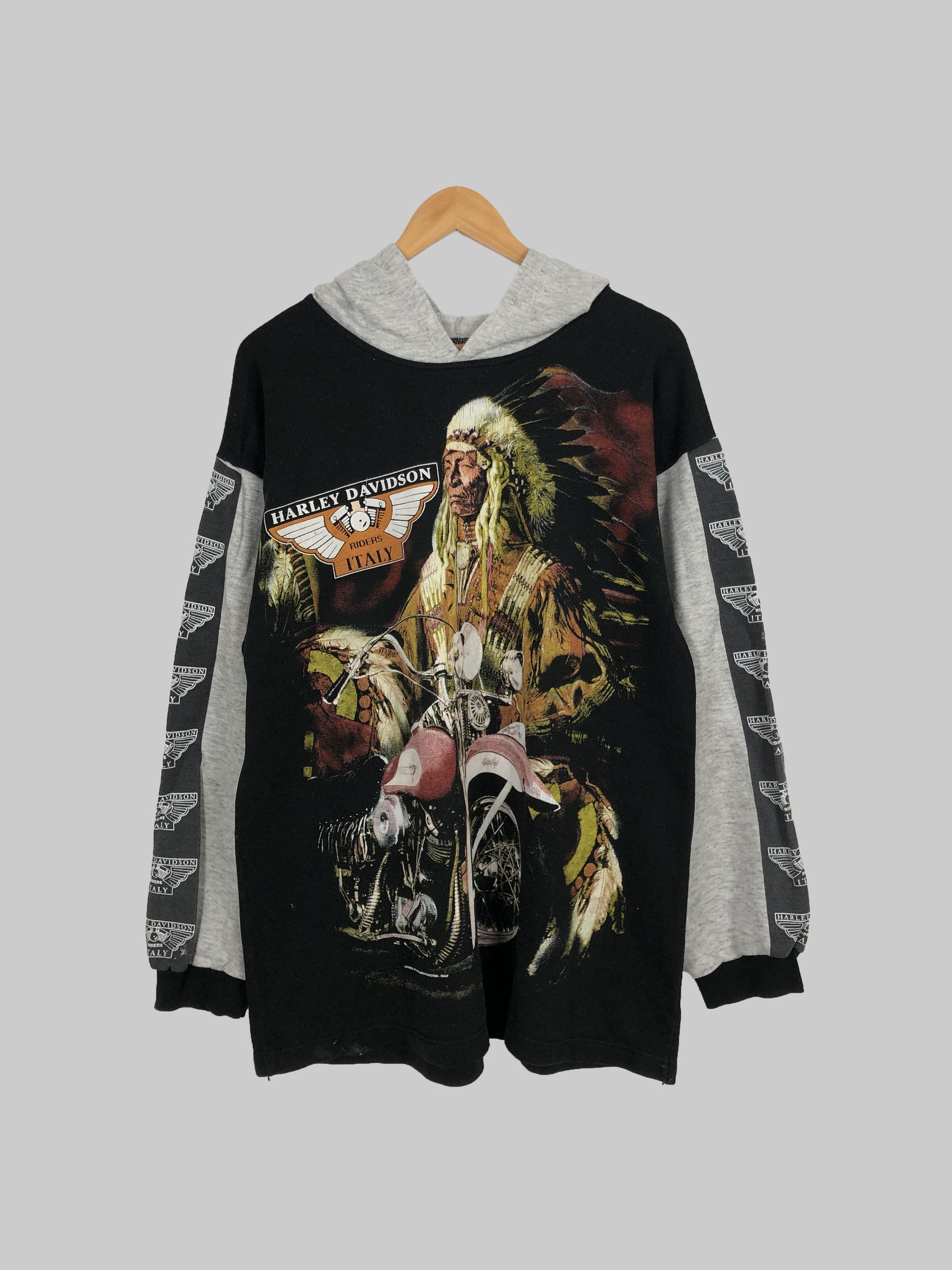 Harley Davidson Vintage 1999 Harley Davidson Italy Indian hoodie Size US L / EU 52-54 / 3 - 1 Thumbnail