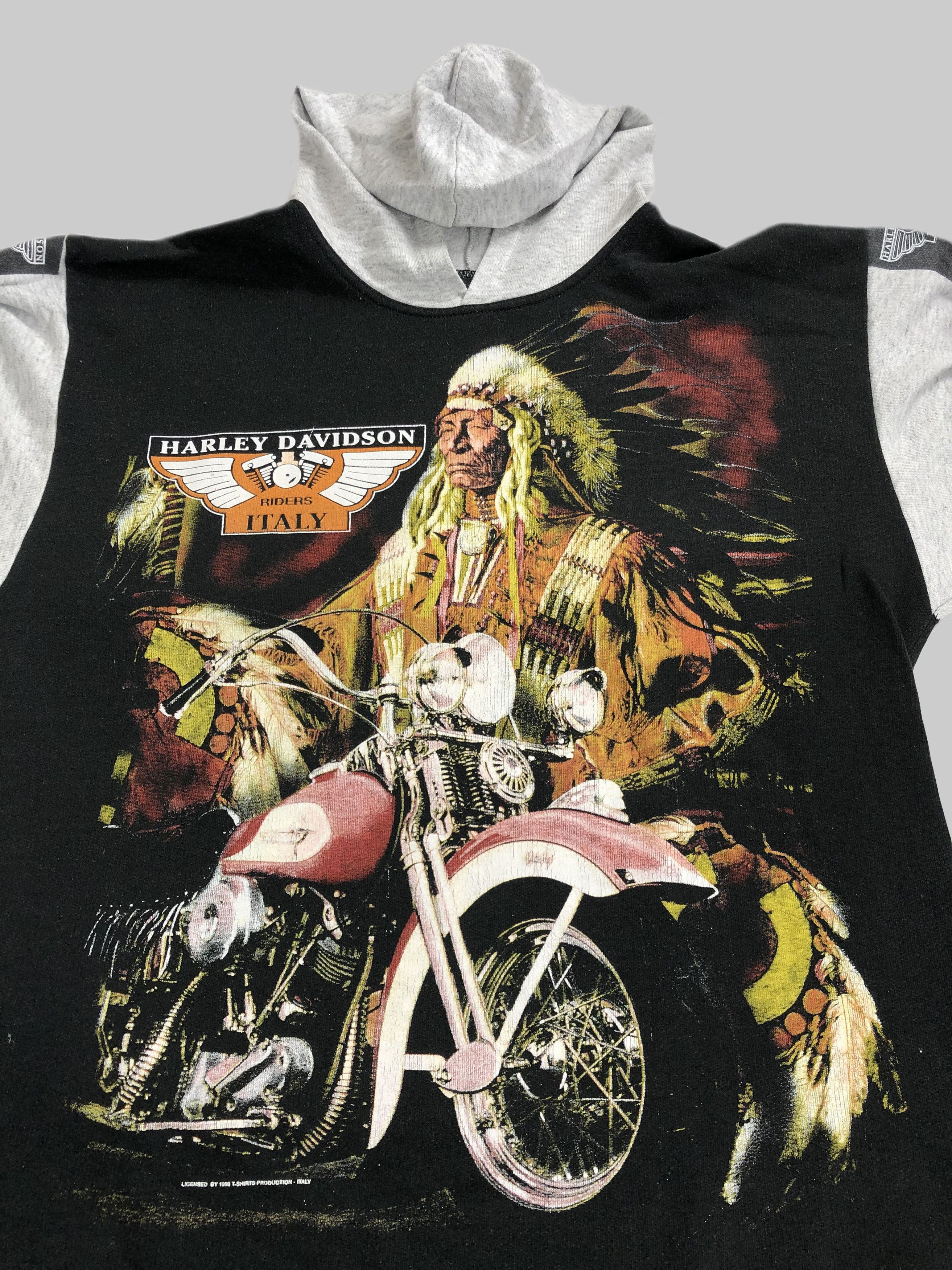 Harley Davidson Vintage 1999 Harley Davidson Italy Indian hoodie Size US L / EU 52-54 / 3 - 3 Thumbnail