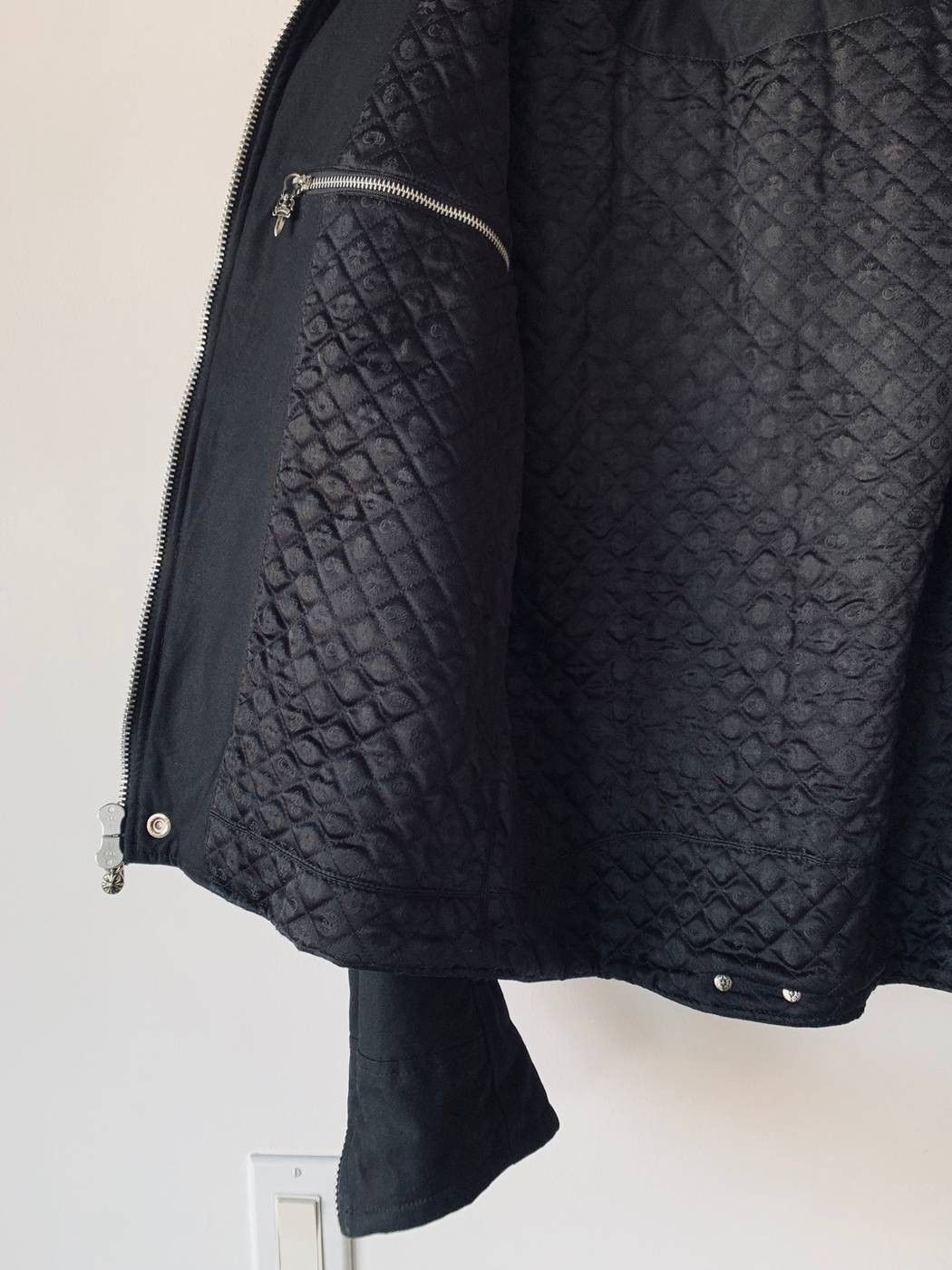 Chrome Hearts Black Waxed Cotton Padded Trucker Jacket Size US L / EU 52-54 / 3 - 5 Thumbnail