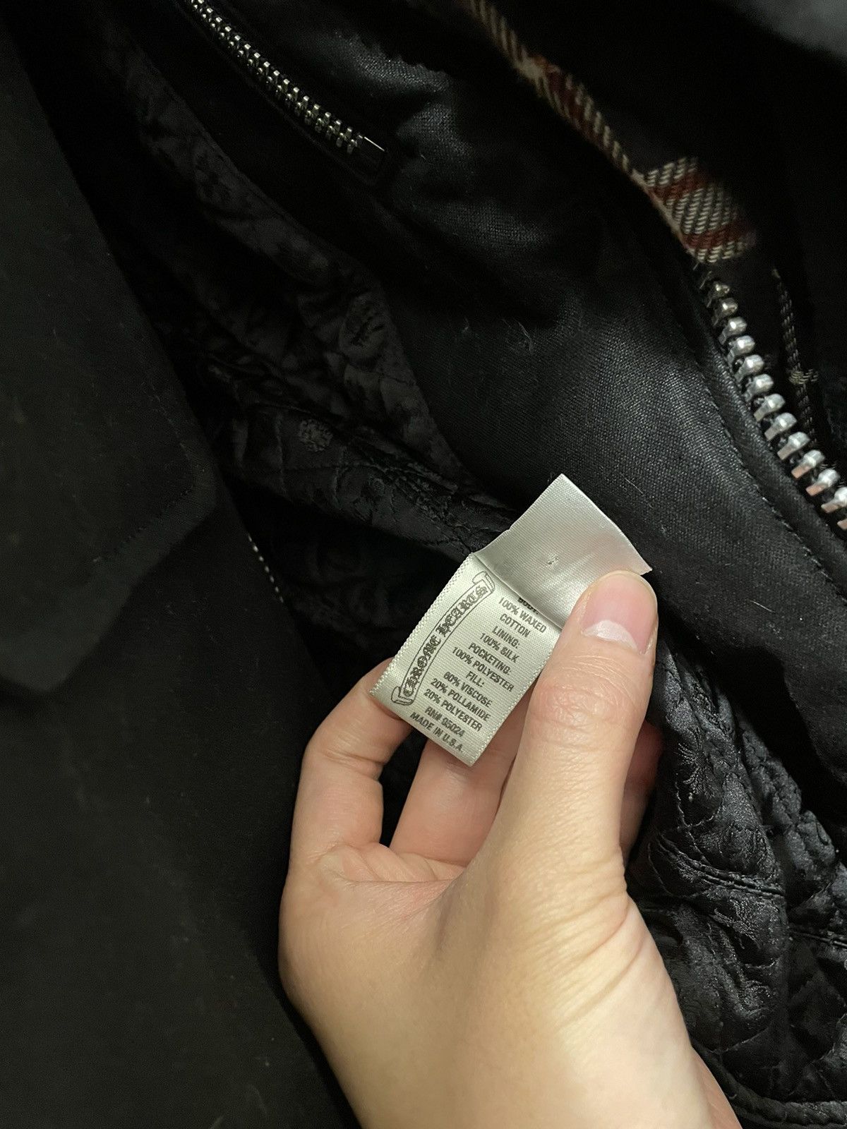 Chrome Hearts Black Waxed Cotton Padded Trucker Jacket Size US L / EU 52-54 / 3 - 11 Thumbnail