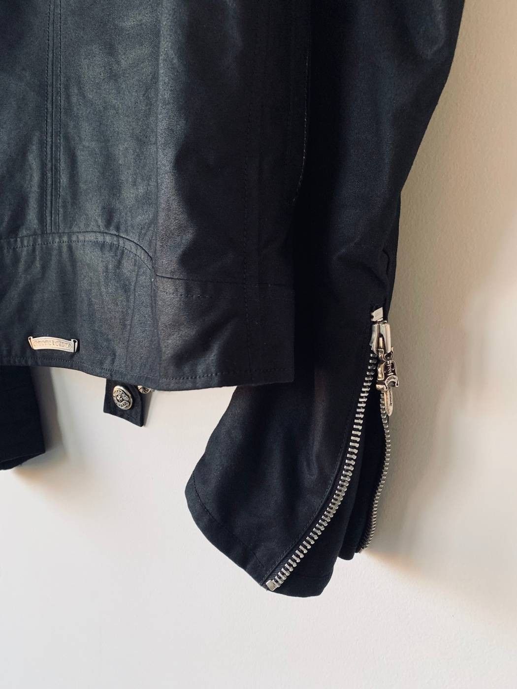 Chrome Hearts Black Waxed Cotton Padded Trucker Jacket Size US L / EU 52-54 / 3 - 3 Thumbnail