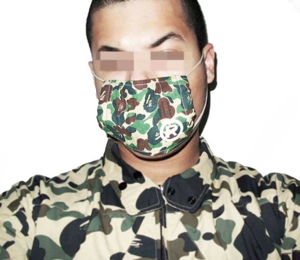 Bape BAPE® Camo Cloth Face Mask Green - A Bathing Ape Size ONE SIZE - 1 Thumbnail