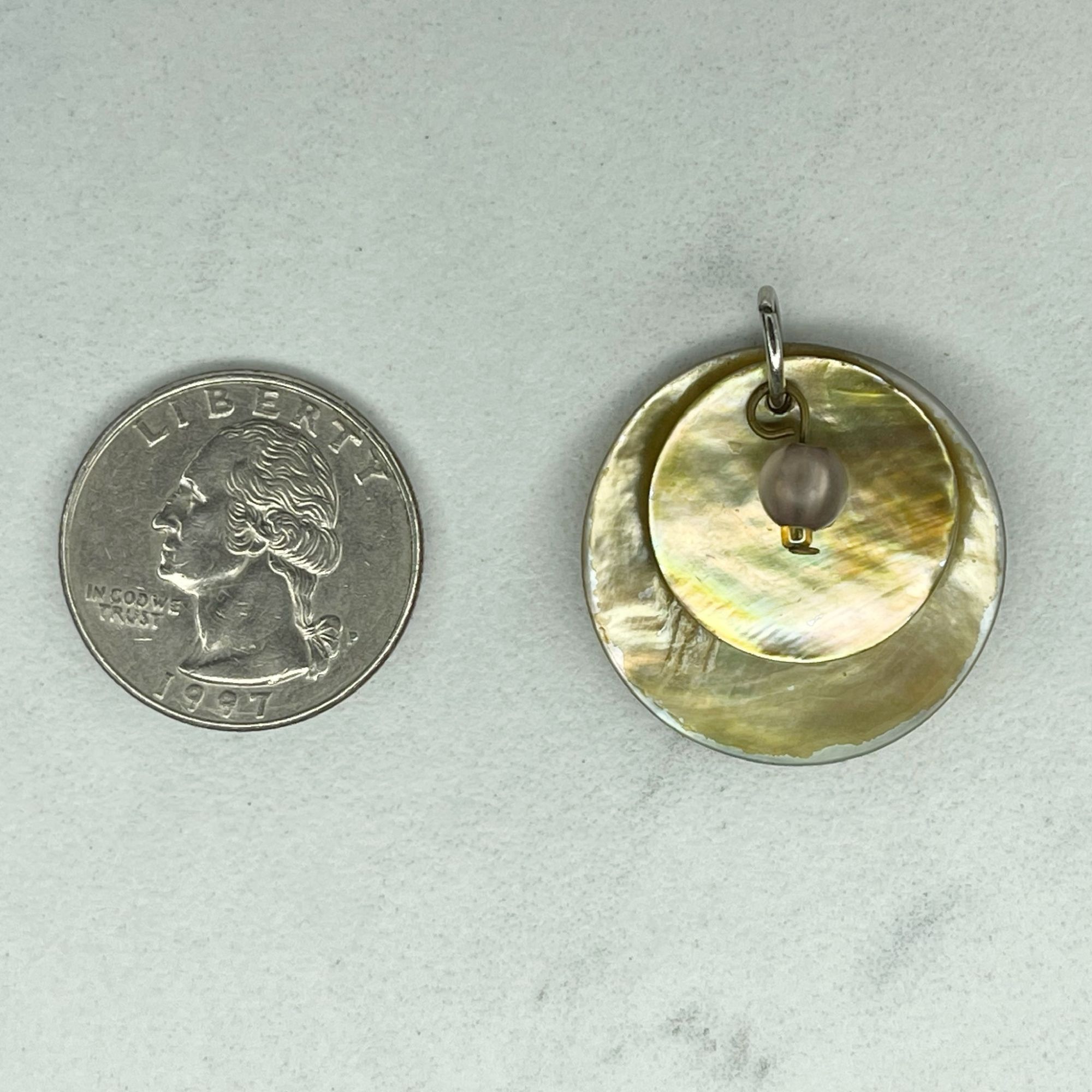 Other Double Shell Disc Beaded Upcycled Pendant | Grailed
