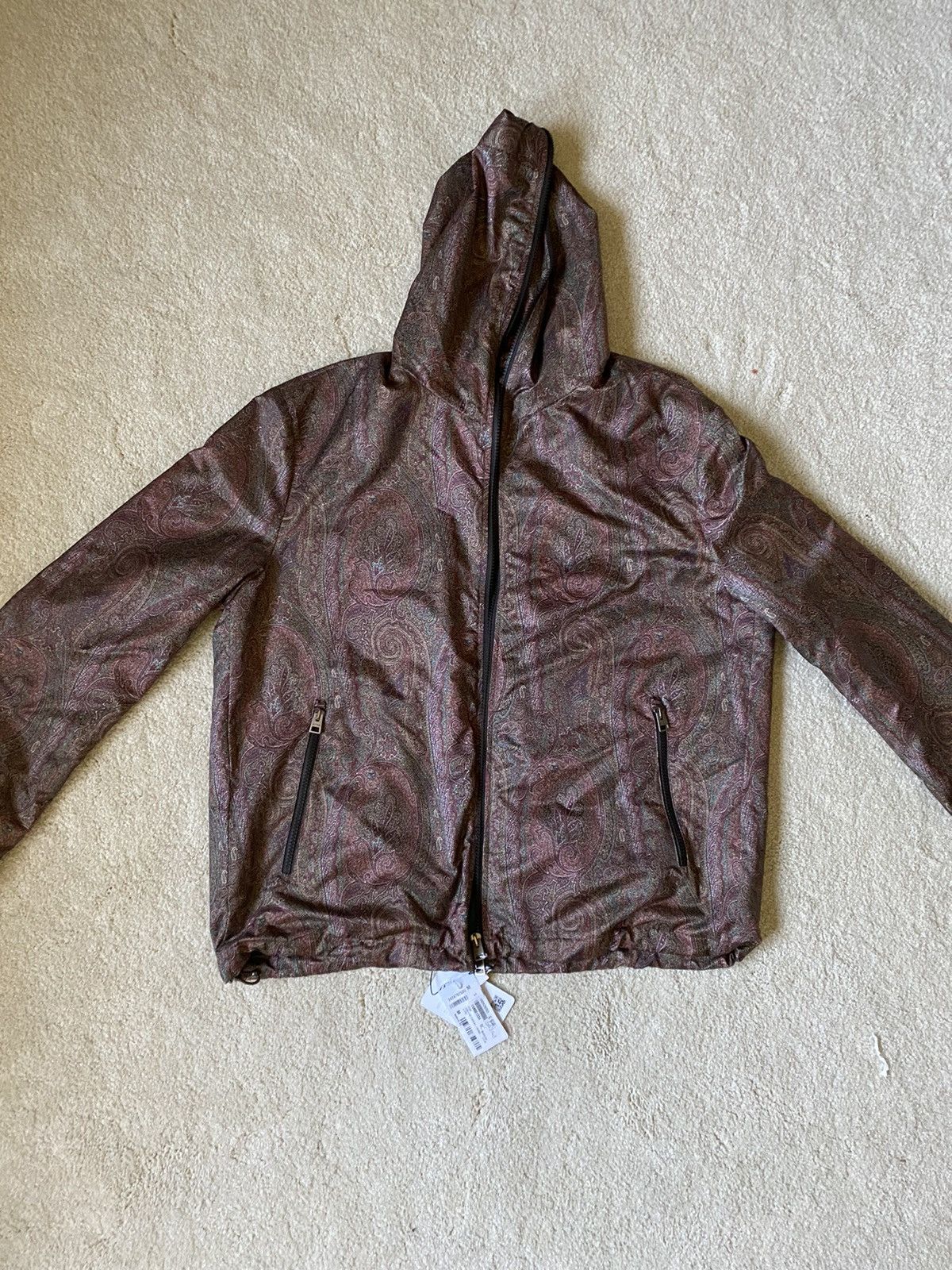 Paisley hooded bomber windbreaker jacket