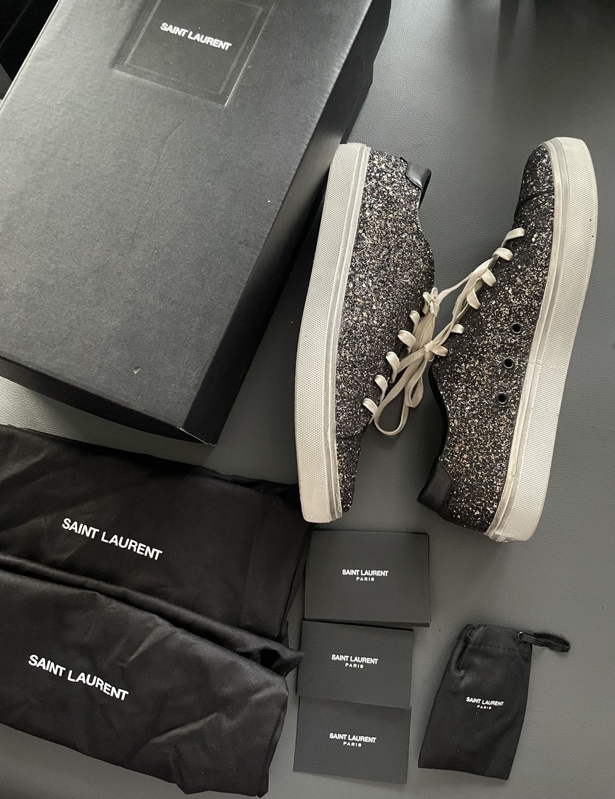 Saint Laurent Paris × Yves Saint Laurent Limited Edition Saint Laurent Super Runway Glitters Sneakers Size US 10 / EU 43 - 15 Thumbnail