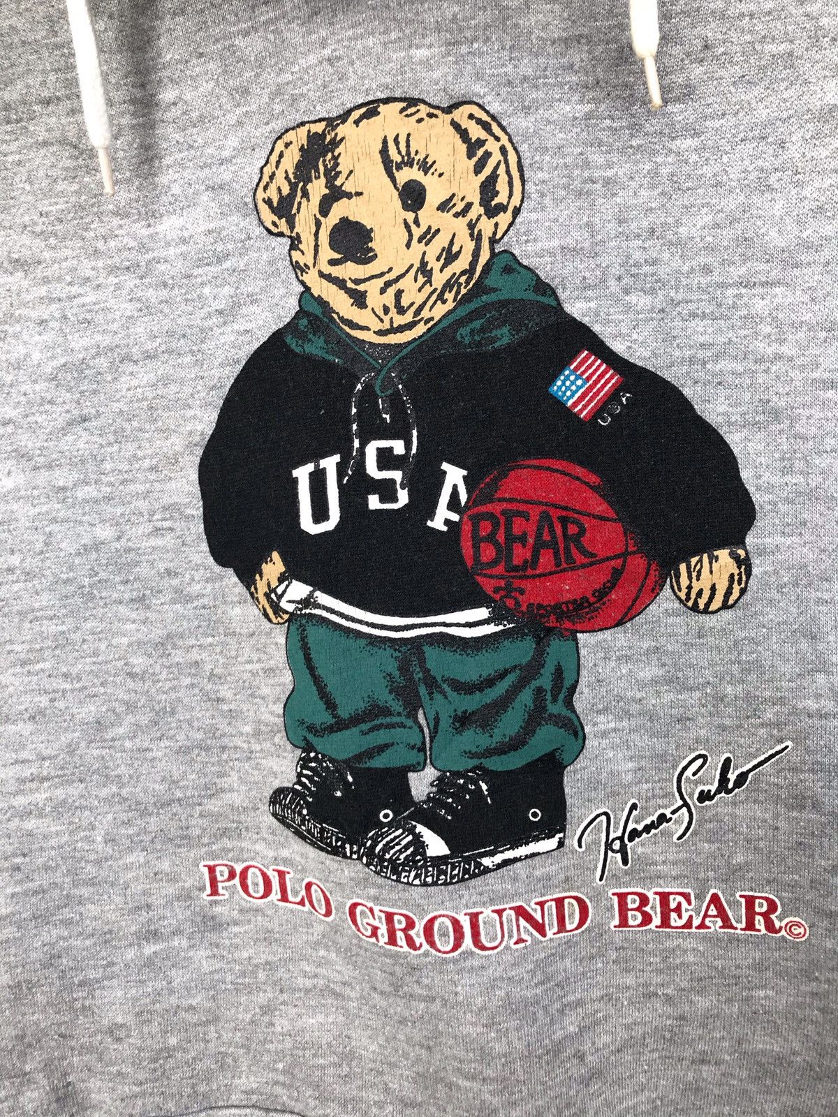 Polo Ralph Lauren Vintage Polo Ground Polo Bear Hoodie Grailed