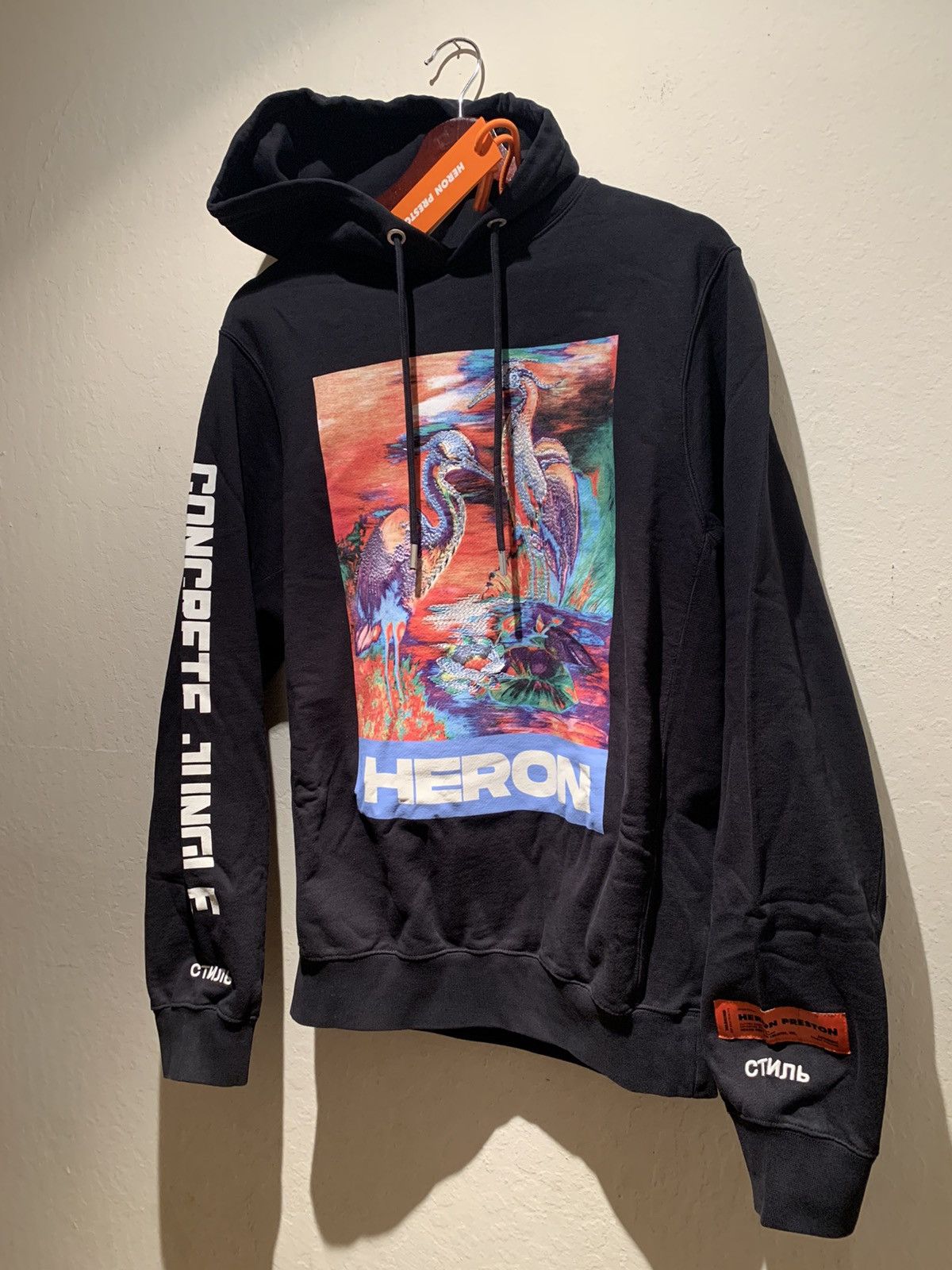 RARE* New Heron Preston Embroidered Chain Stitch Hoodie