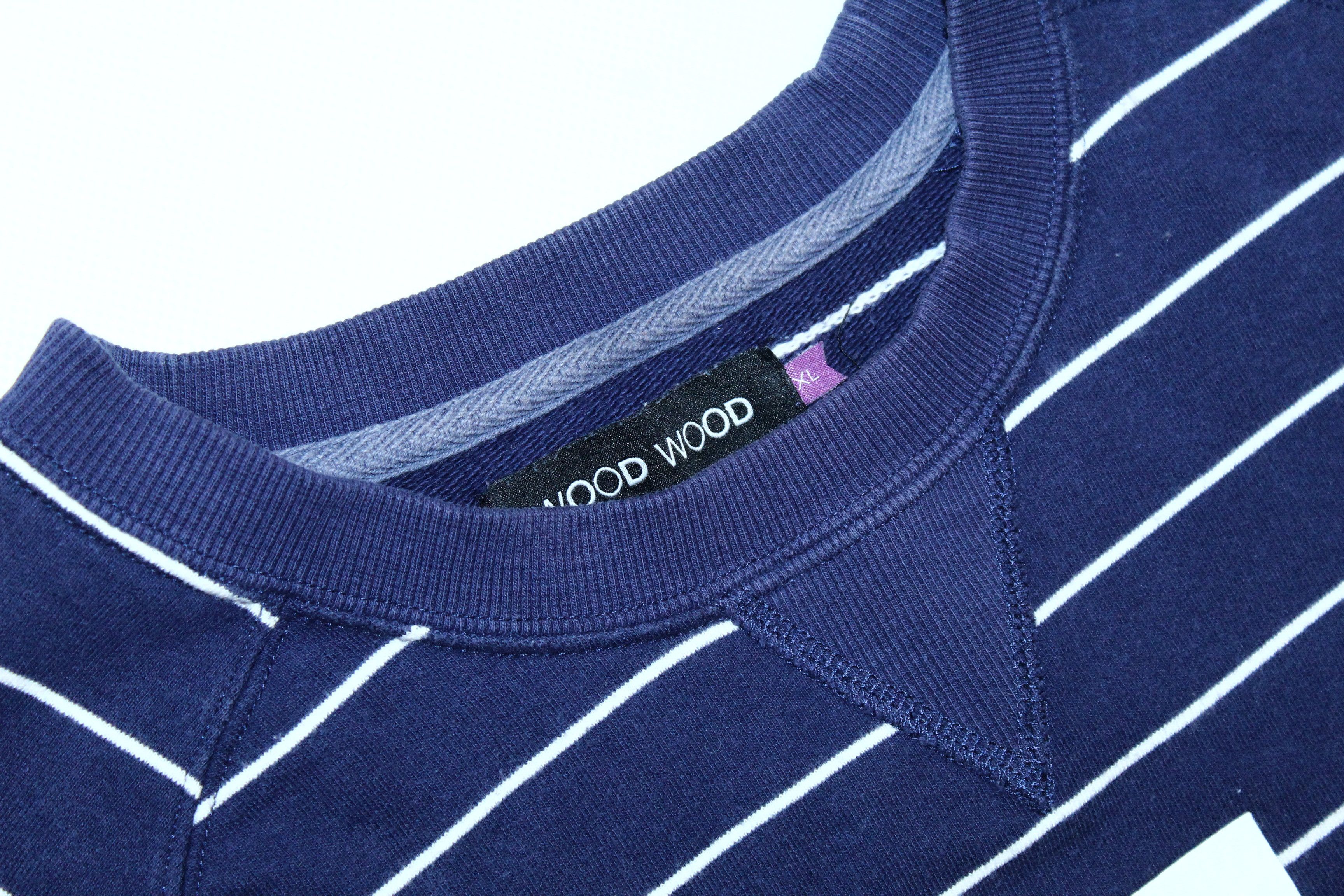 Wood Wood Y2k Deadstock. Wood Wood Big Logo Striped Sweats Size US XL / EU 56 / 4 - 4 Thumbnail
