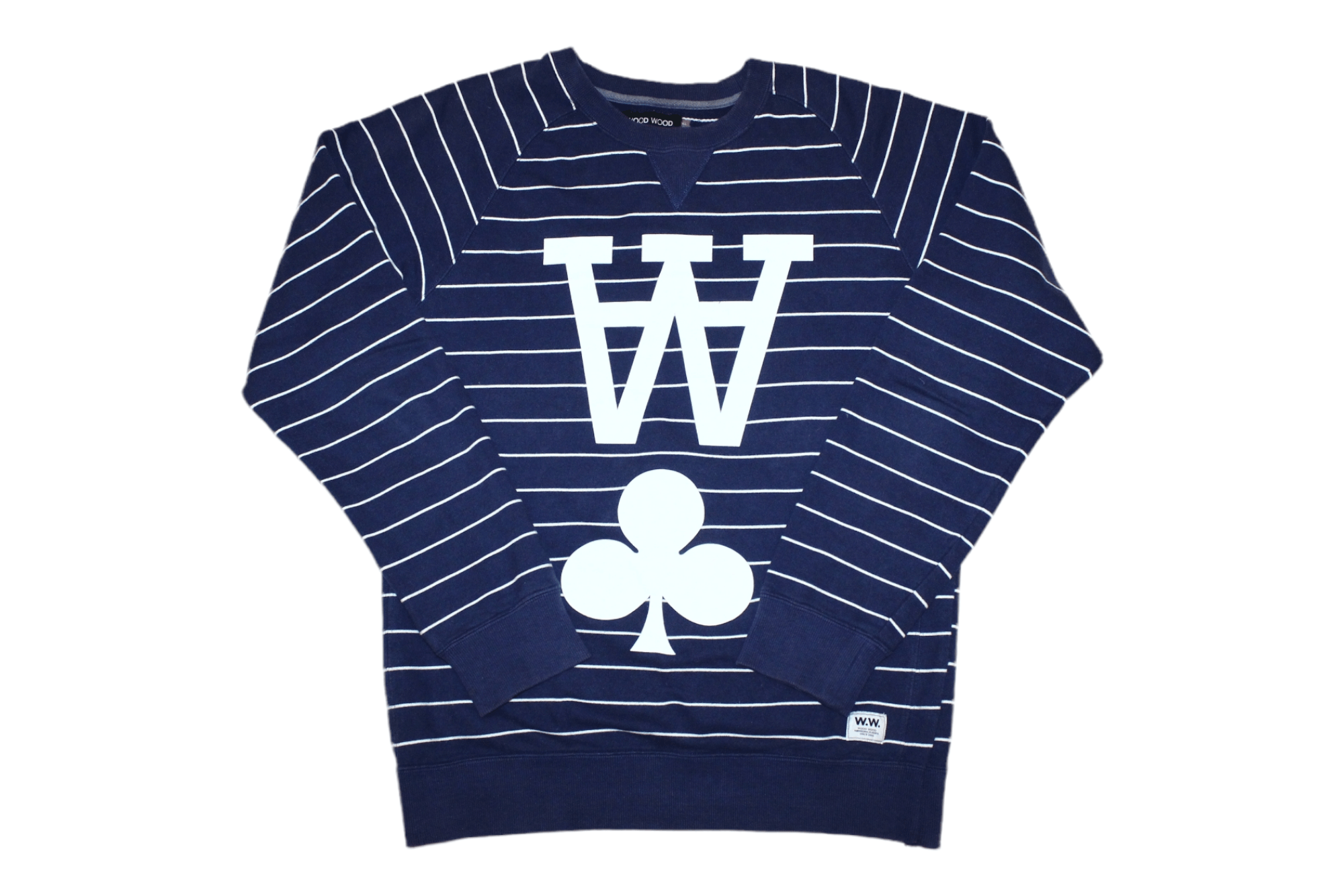 Wood Wood Y2k Deadstock. Wood Wood Big Logo Striped Sweats Size US XL / EU 56 / 4 - 1 Thumbnail