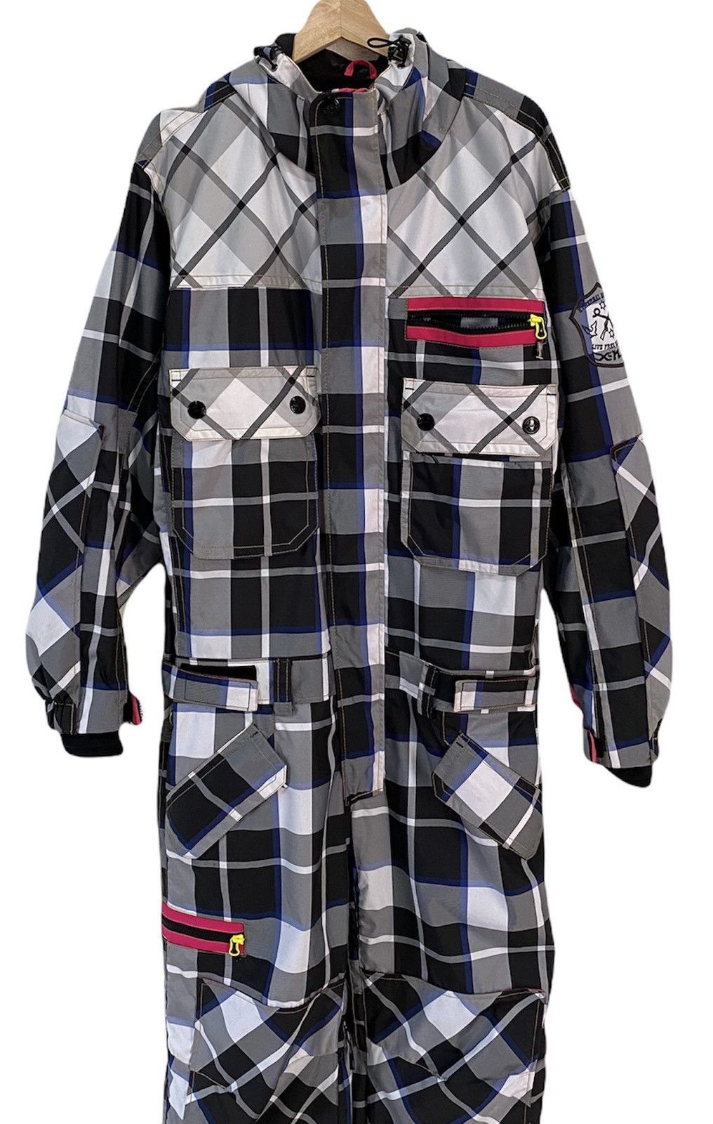 Japanese Brand 🔥VINTAGE X-NIX CHECKERED MULTI POCKET SKI OVERALLS JUMPSUIT Size US 40 / EU 56 - 9 Thumbnail