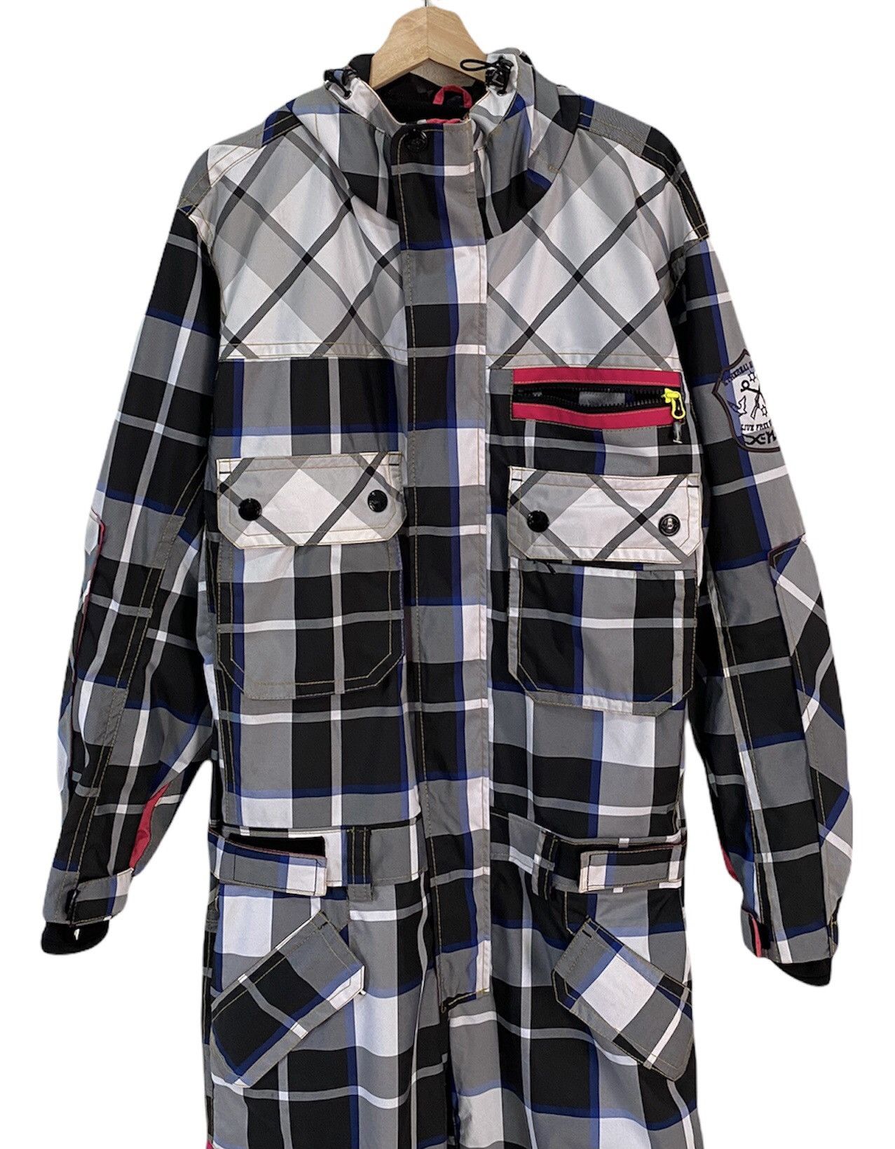 Japanese Brand 🔥VINTAGE X-NIX CHECKERED MULTI POCKET SKI OVERALLS JUMPSUIT Size US 40 / EU 56 - 7 Thumbnail