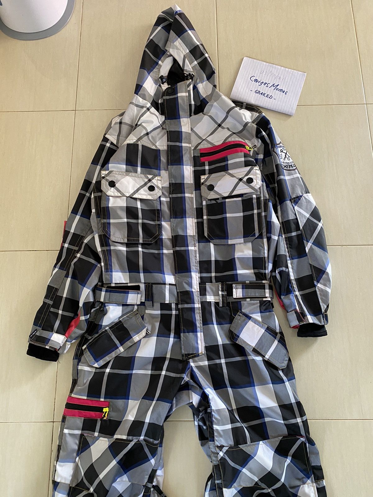 Japanese Brand 🔥VINTAGE X-NIX CHECKERED MULTI POCKET SKI OVERALLS JUMPSUIT Size US 40 / EU 56 - 12 Thumbnail