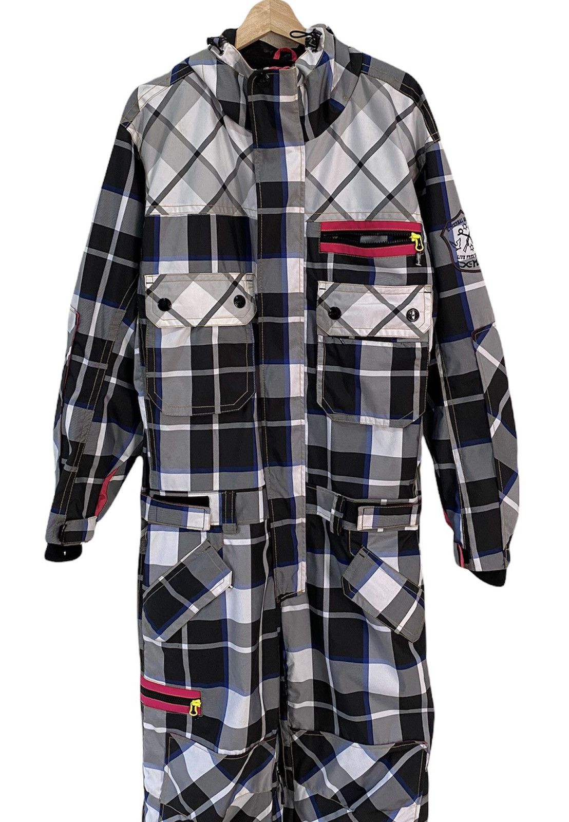 Japanese Brand 🔥VINTAGE X-NIX CHECKERED MULTI POCKET SKI OVERALLS JUMPSUIT Size US 40 / EU 56 - 1 Thumbnail
