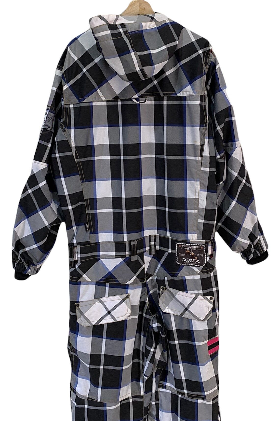 Japanese Brand 🔥VINTAGE X-NIX CHECKERED MULTI POCKET SKI OVERALLS JUMPSUIT Size US 40 / EU 56 - 5 Thumbnail