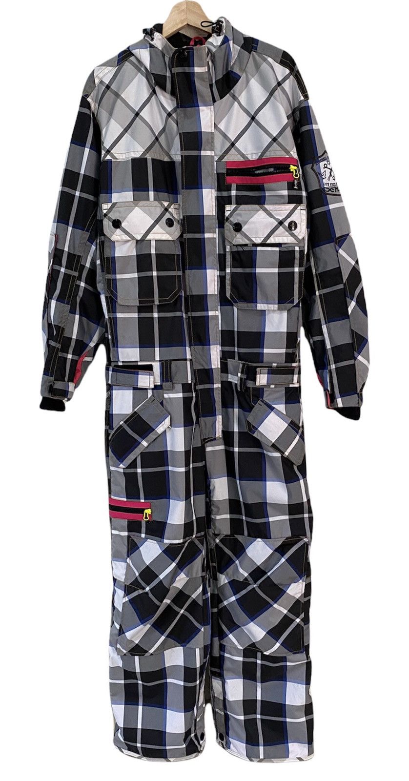 Japanese Brand 🔥VINTAGE X-NIX CHECKERED MULTI POCKET SKI OVERALLS JUMPSUIT Size US 40 / EU 56 - 2 Thumbnail