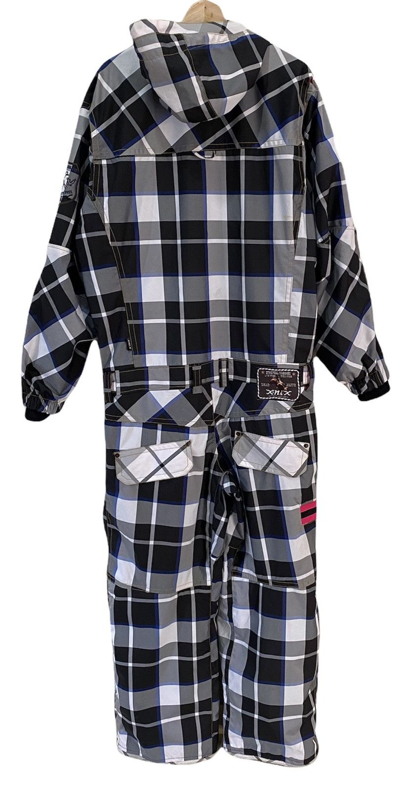 Japanese Brand 🔥VINTAGE X-NIX CHECKERED MULTI POCKET SKI OVERALLS JUMPSUIT Size US 40 / EU 56 - 4 Thumbnail