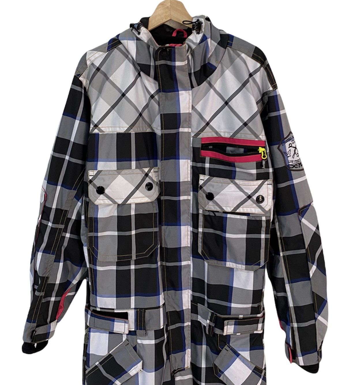 Japanese Brand 🔥VINTAGE X-NIX CHECKERED MULTI POCKET SKI OVERALLS JUMPSUIT Size US 40 / EU 56 - 11 Thumbnail