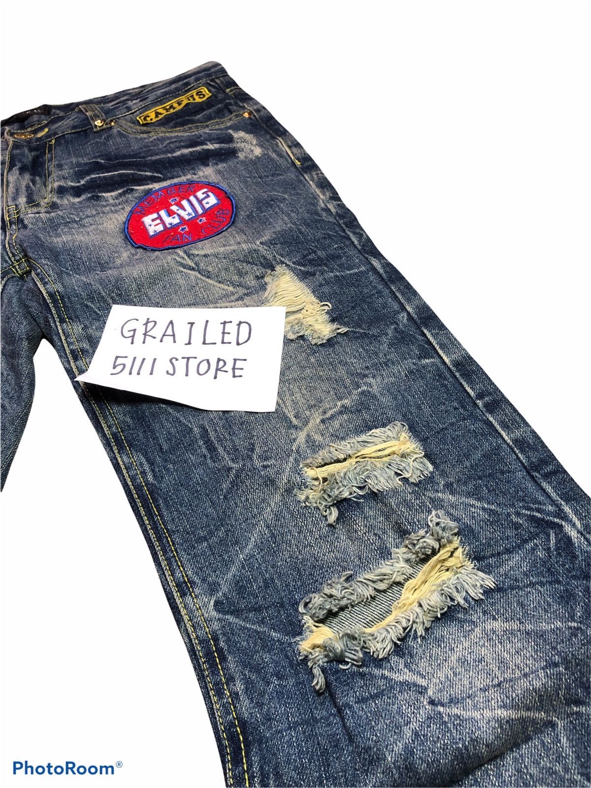 Japanese Brand LOWBOX distressed denim pant Size US 33 - 7 Thumbnail