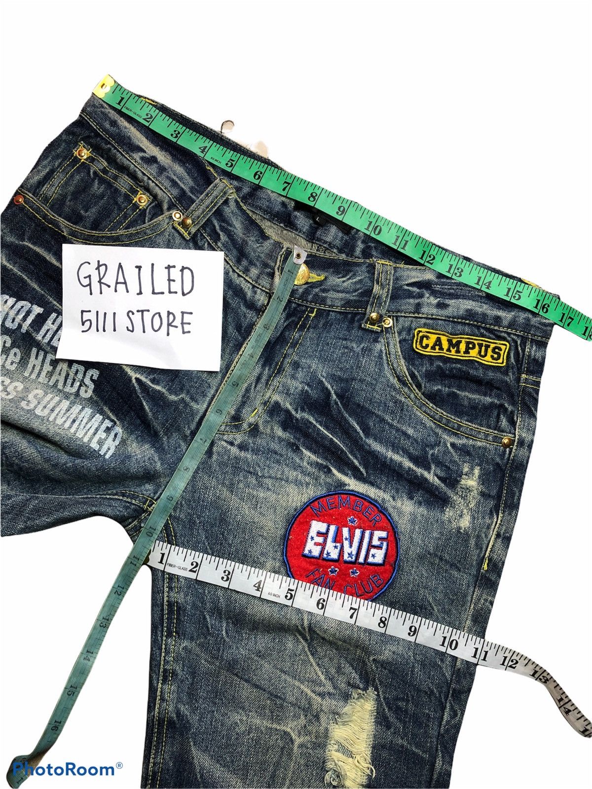 Japanese Brand LOWBOX distressed denim pant Size US 33 - 10 Thumbnail