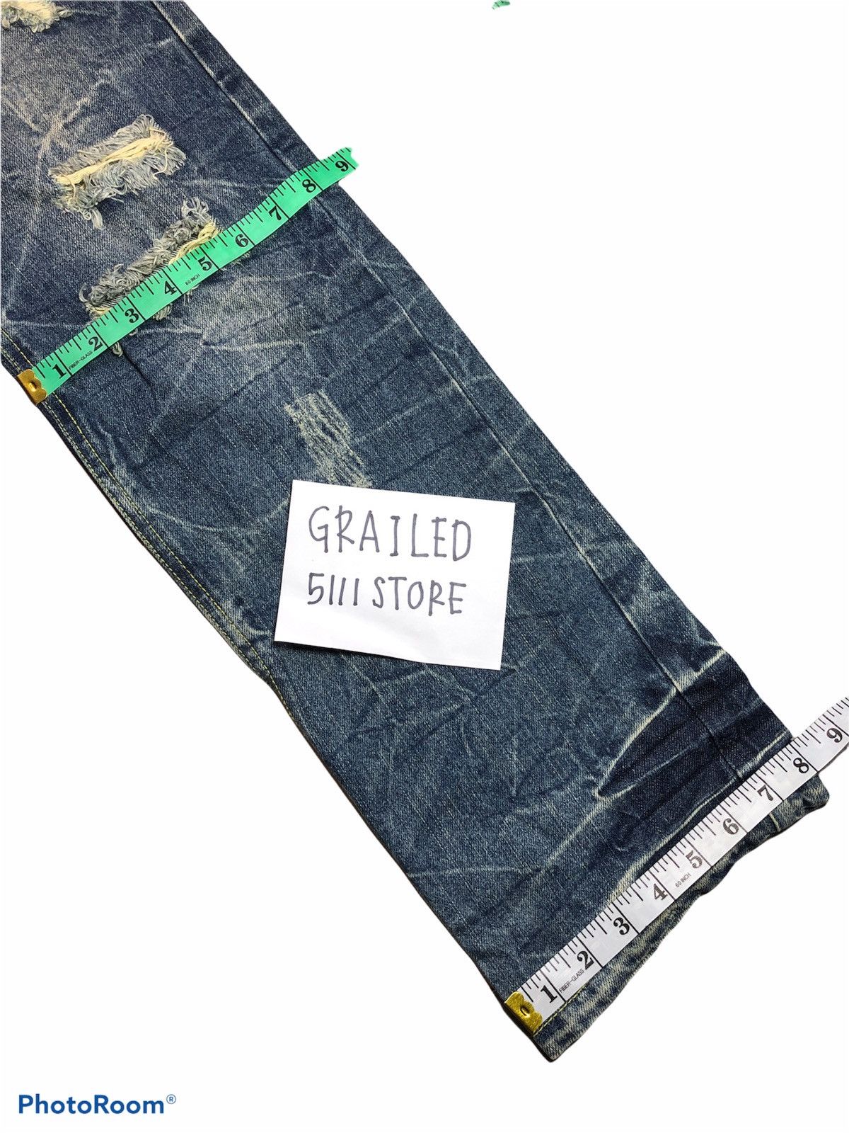 Japanese Brand LOWBOX distressed denim pant Size US 33 - 11 Thumbnail