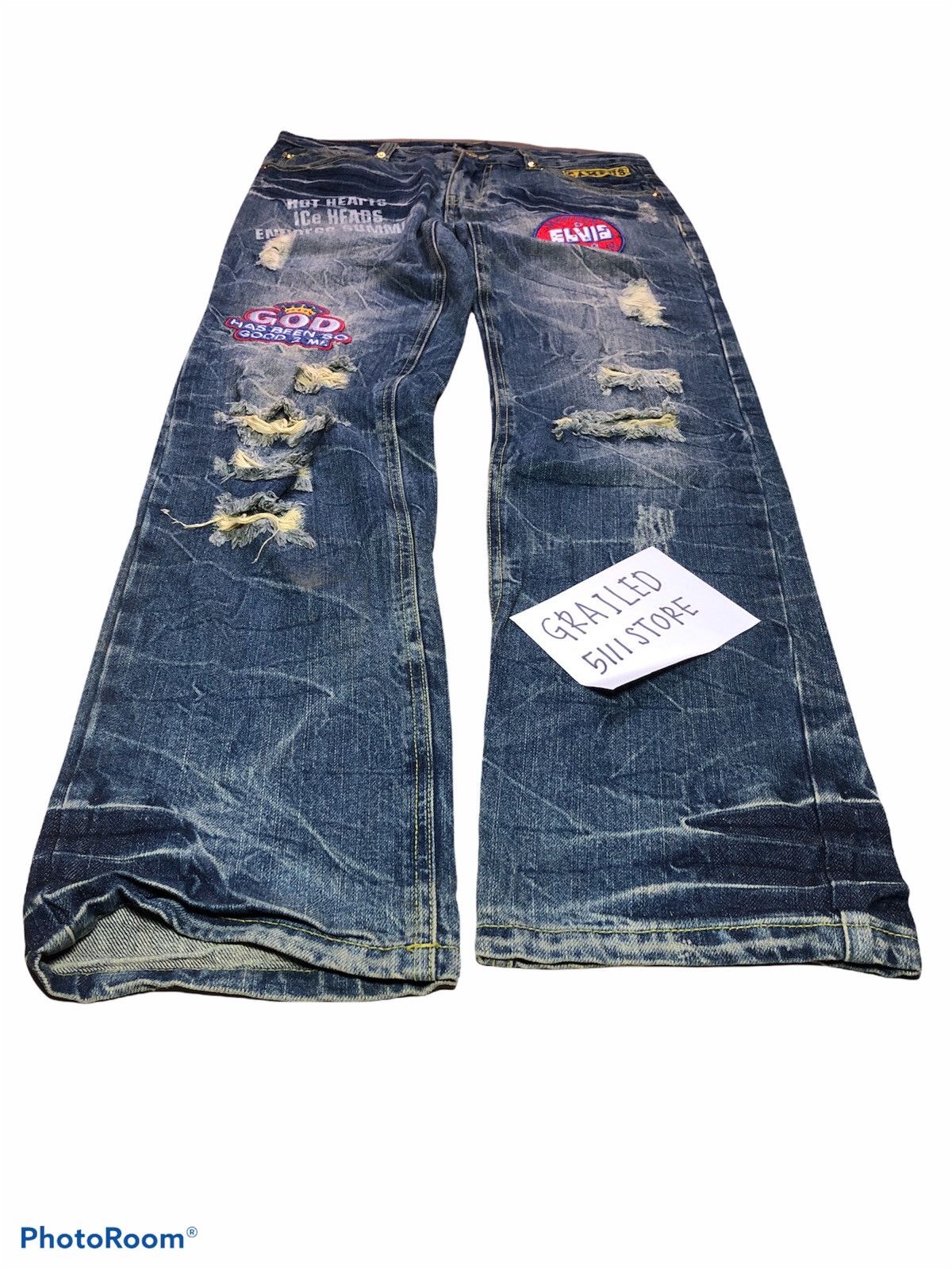Japanese Brand LOWBOX distressed denim pant Size US 33 - 3 Thumbnail