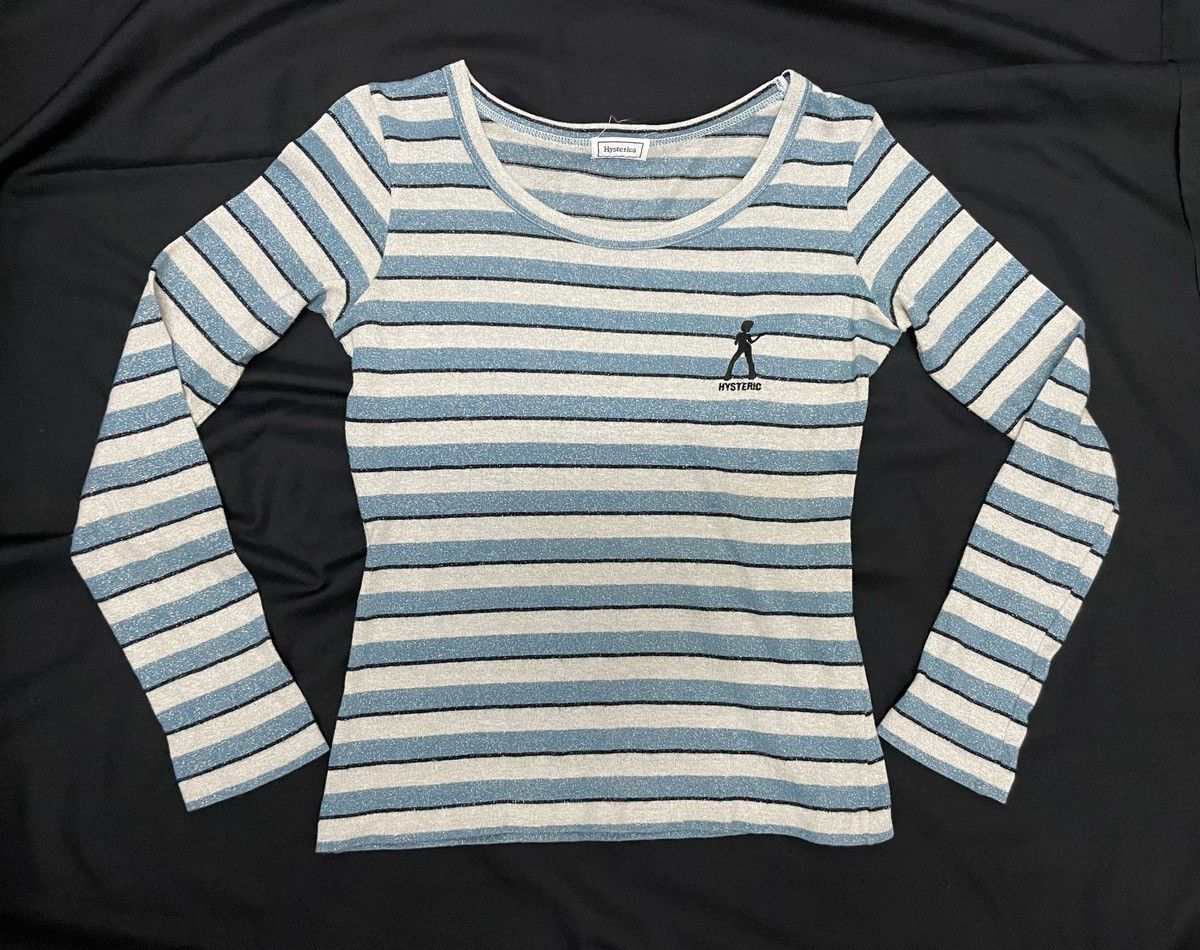 Hysteric Glamour × Japanese Brand HYSTERIC GLAMOUR HG Striped Glitter L/s Tops Tee Size US XS / EU 42 / 0 - 1 Thumbnail