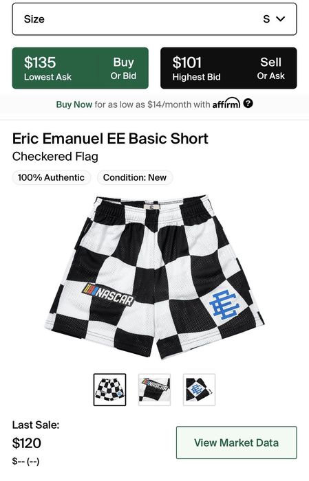 Eric Emanuel EE Basic Short Checkered Flag