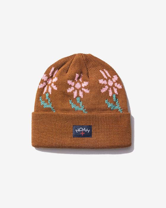 Noah Noah - MERINO - Floral Jacquard Beanie BROWN | Grailed