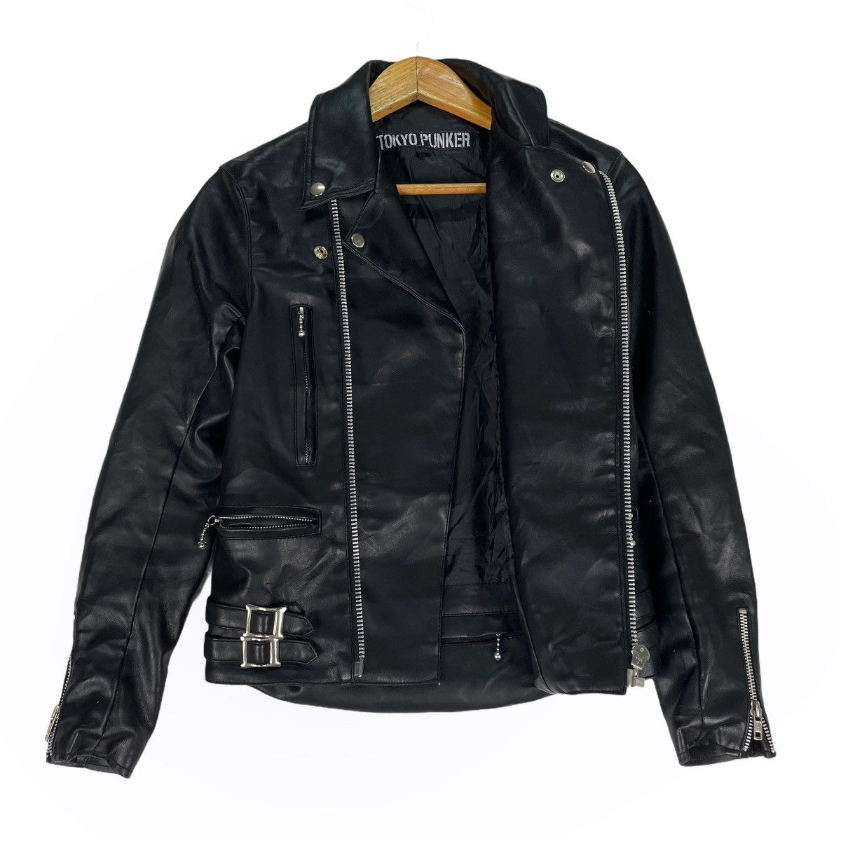 Leather ☀️TOKYO PUNKER Leather Double Collar Zipper Jacket Size US S / EU 44-46 / 1 - 2 Thumbnail