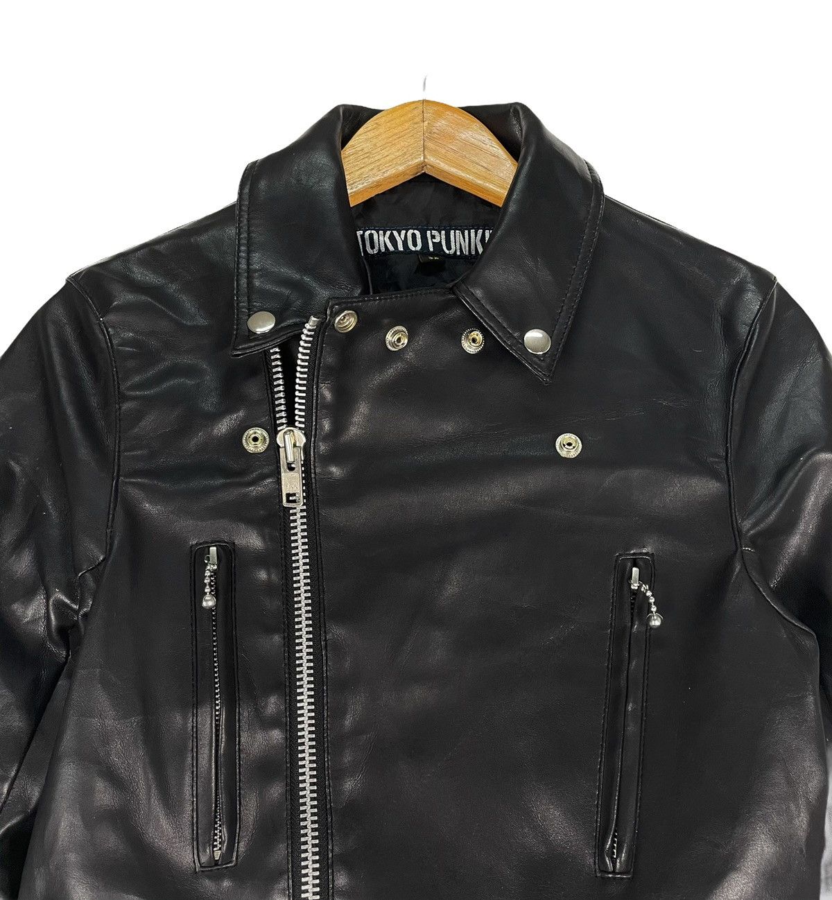 Leather ☀️TOKYO PUNKER Leather Double Collar Zipper Jacket Size US S / EU 44-46 / 1 - 3 Thumbnail
