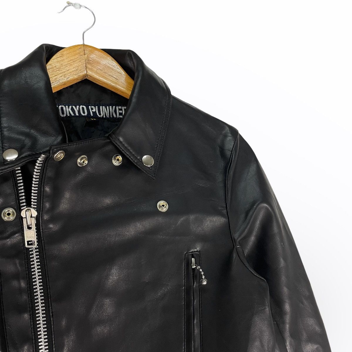 Leather ☀️TOKYO PUNKER Leather Double Collar Zipper Jacket Size US S / EU 44-46 / 1 - 5 Thumbnail