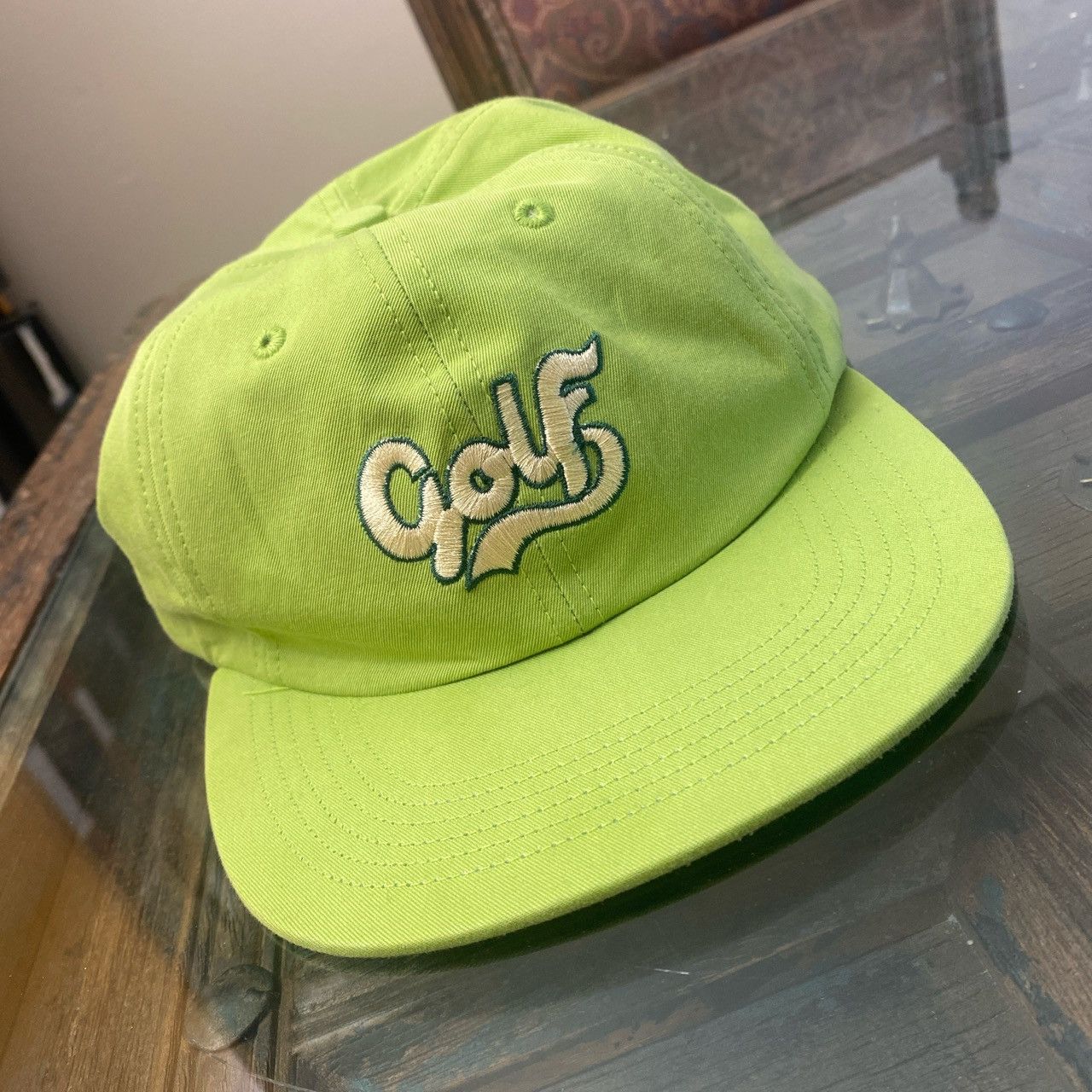 Golf Wang Cursive Script Golf Wang Lime Green Hat | Grailed