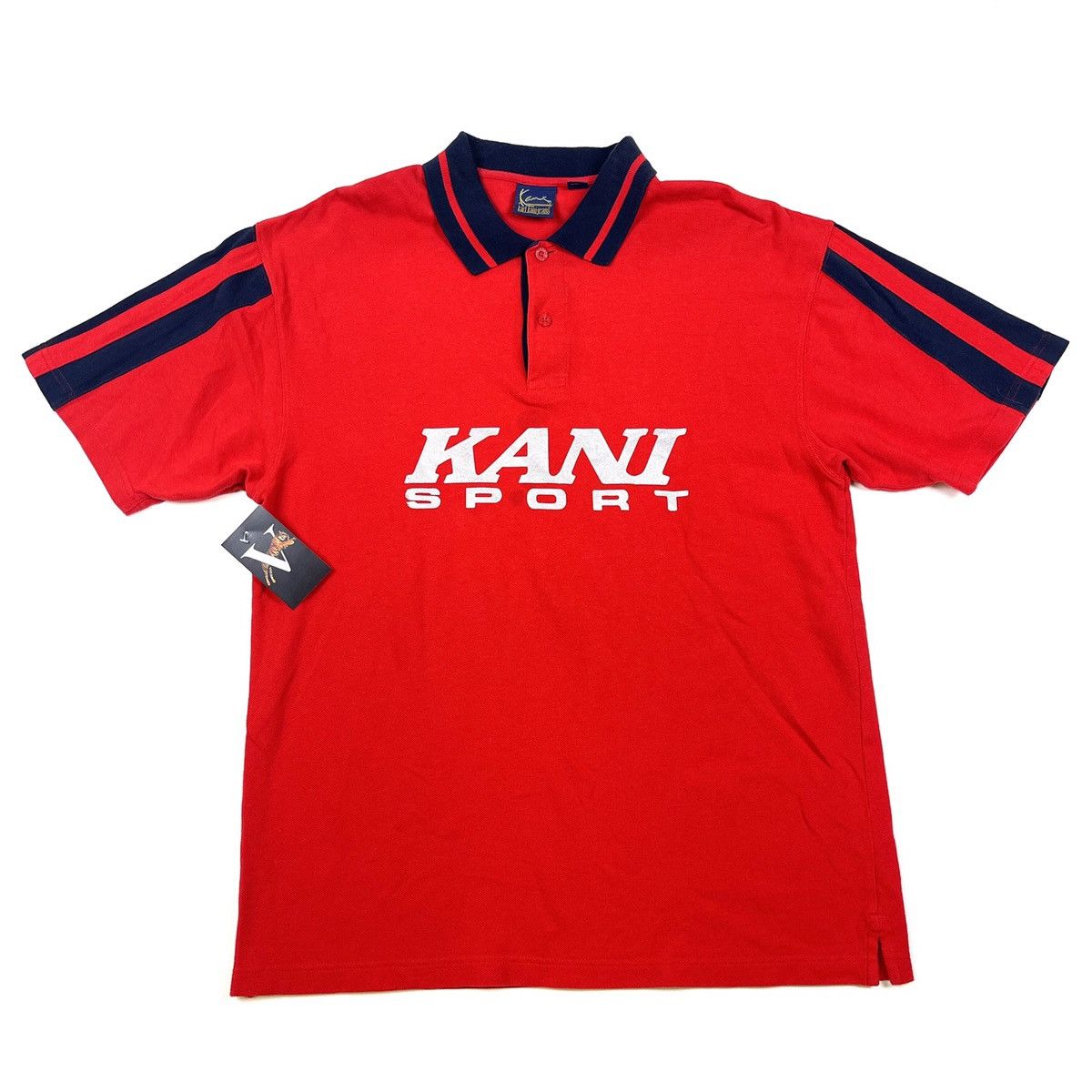 Vintage Vintage Karl Kani Jeans Sport Logo Spell Out Red Polo Shirt ...