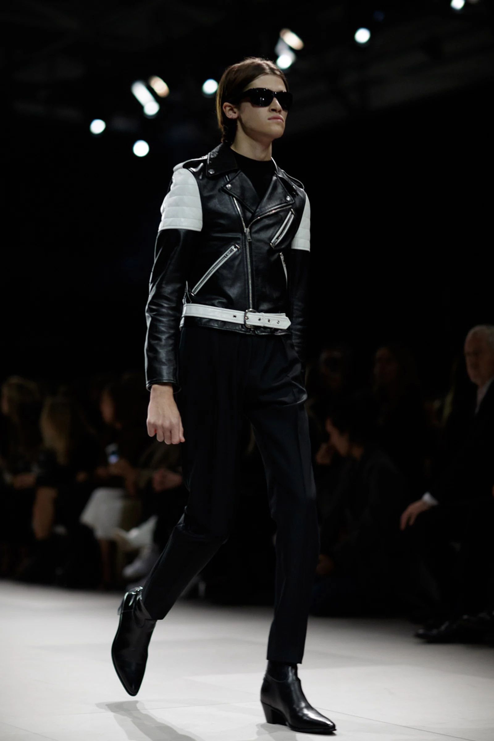 Celine Celine SS19 two tone biker leather jacket Size US S / EU 44-46 / 1 - 3 Thumbnail