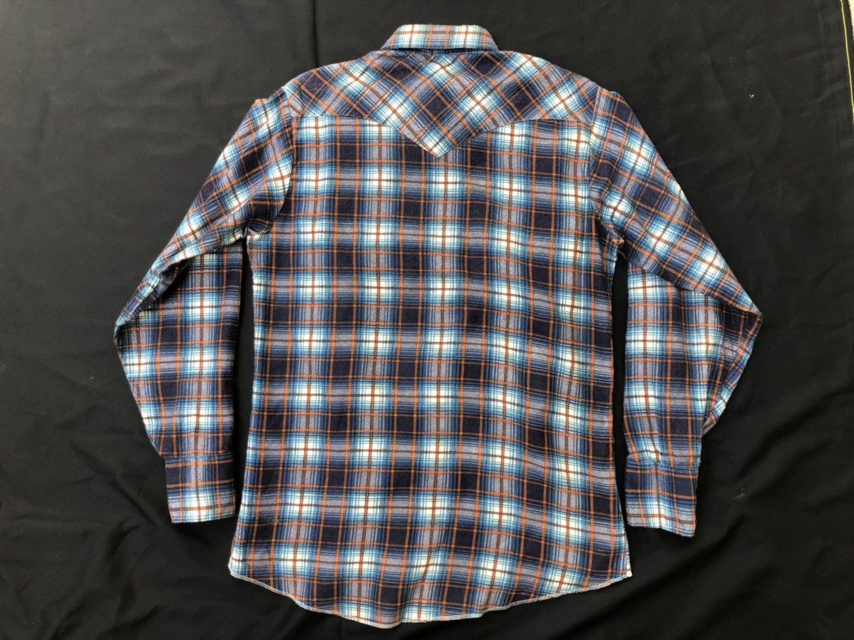 Vintage VTG 70s 80s H BAR C Ranchwear Long Tail Plaid Flannel Shirt Size US L / EU 52-54 / 3 - 2 Thumbnail