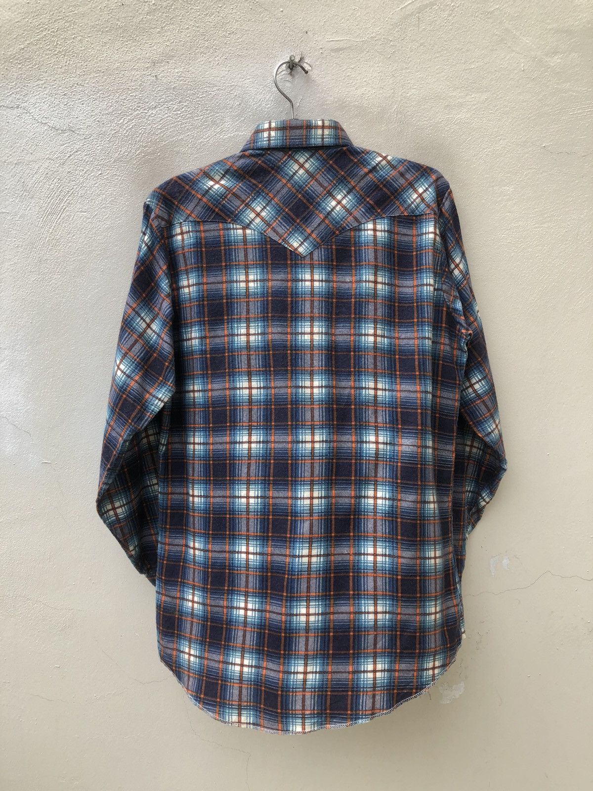 Vintage VTG 70s 80s H BAR C Ranchwear Long Tail Plaid Flannel Shirt Size US L / EU 52-54 / 3 - 9 Thumbnail