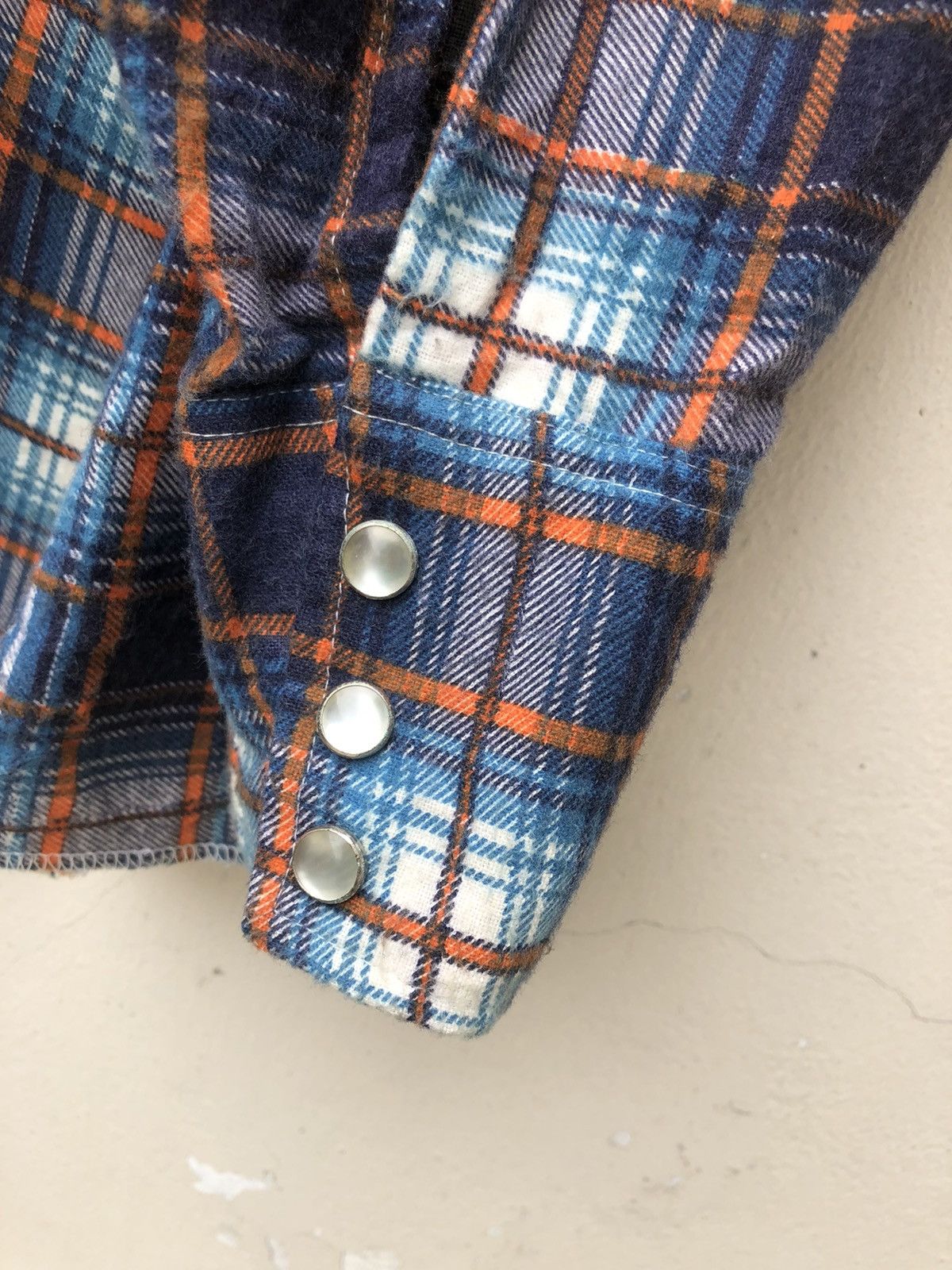 Vintage VTG 70s 80s H BAR C Ranchwear Long Tail Plaid Flannel Shirt Size US L / EU 52-54 / 3 - 11 Thumbnail